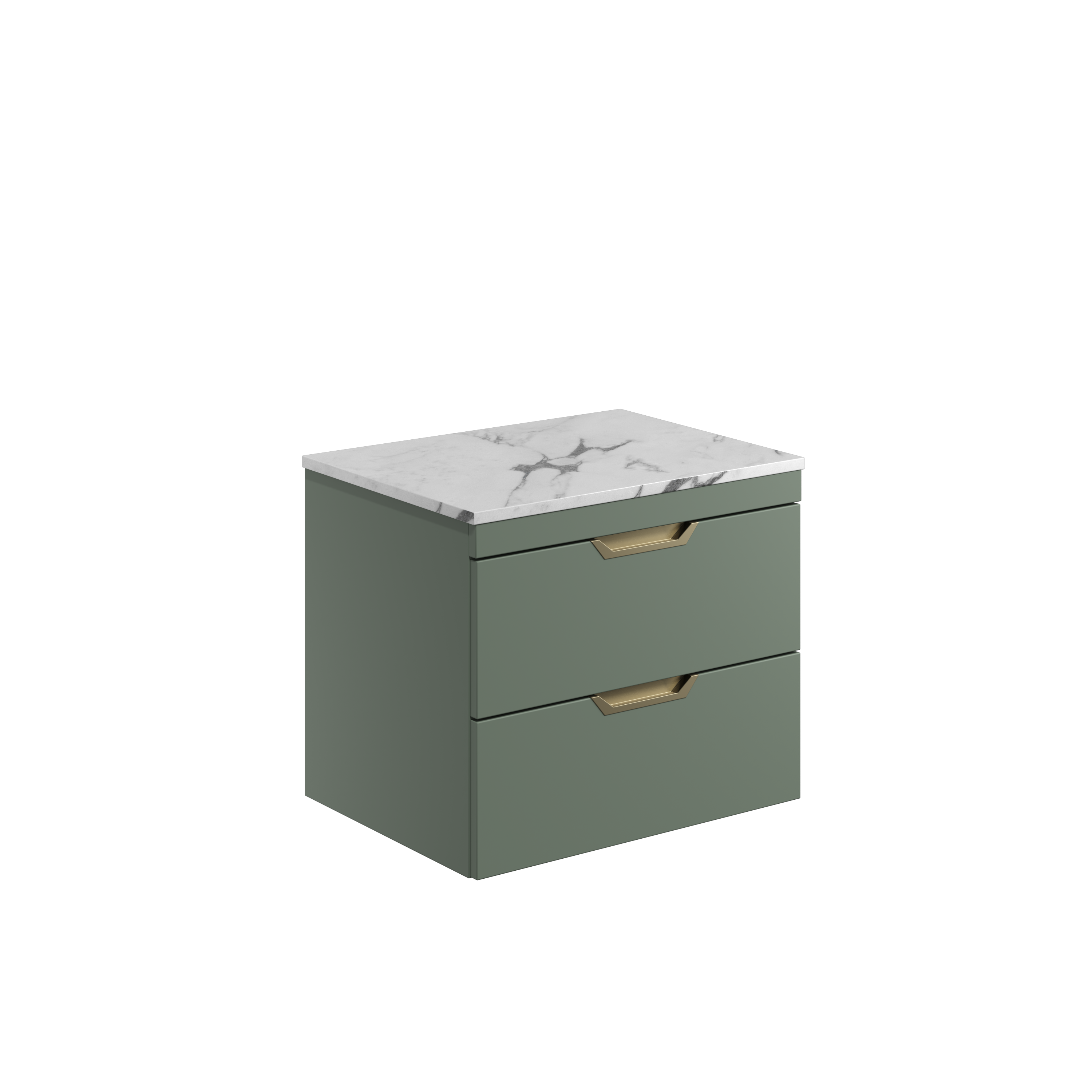 Scudo Aubrey 600mm wall hung vanity unit, Reed Green, contemporary style