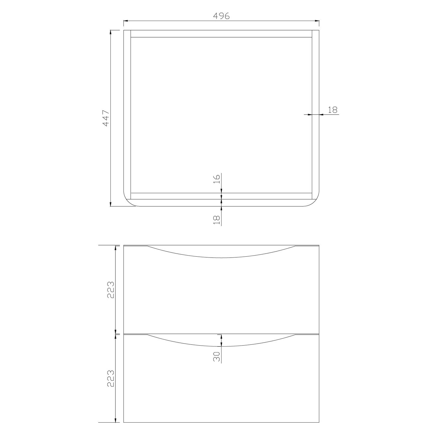 Scudo Bella 495mm gloss white wall mounted vanity unit with 2 soft close drawers