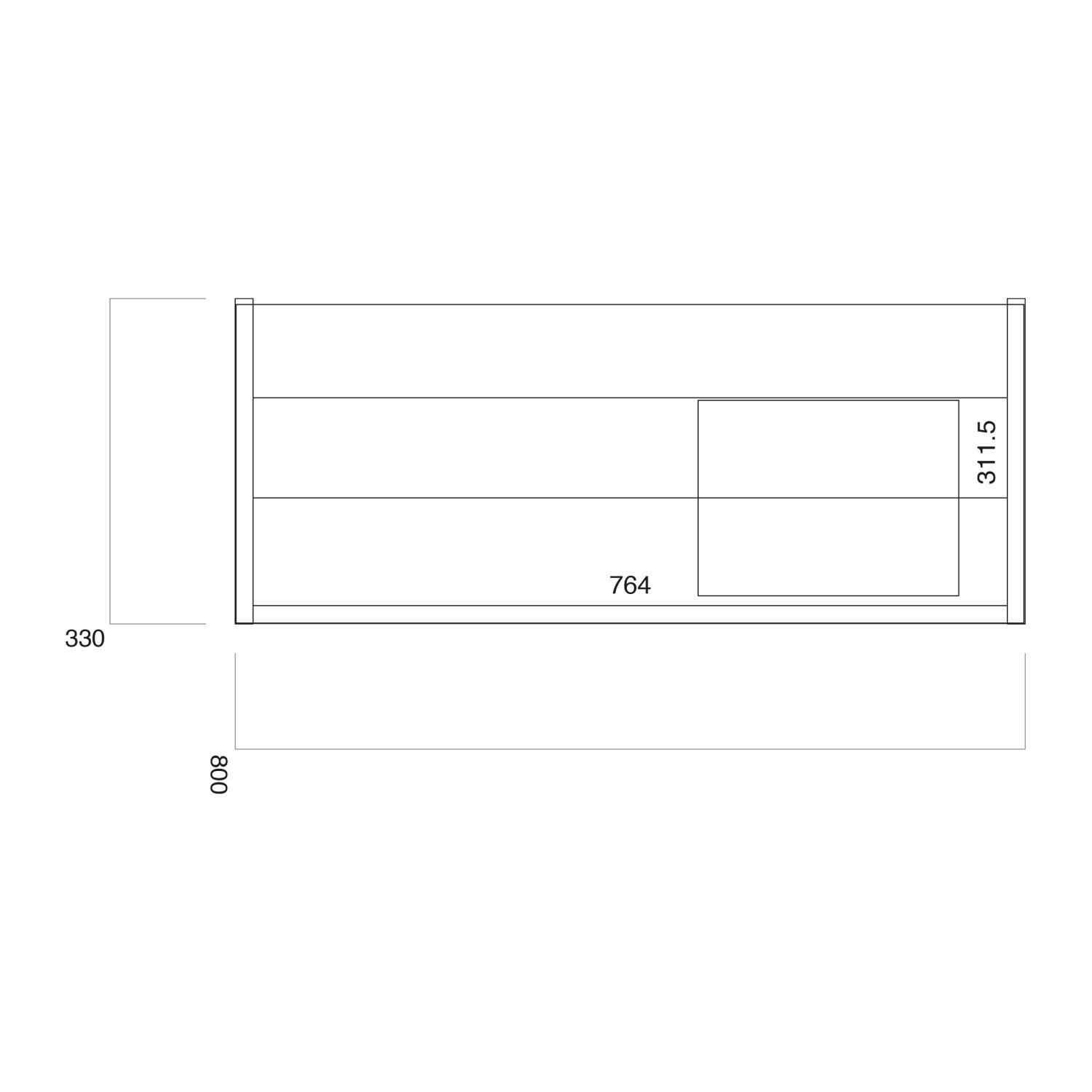 Scudo Muro wall hung vanity unit in gloss white MDF, 800mm wide with contemporary design