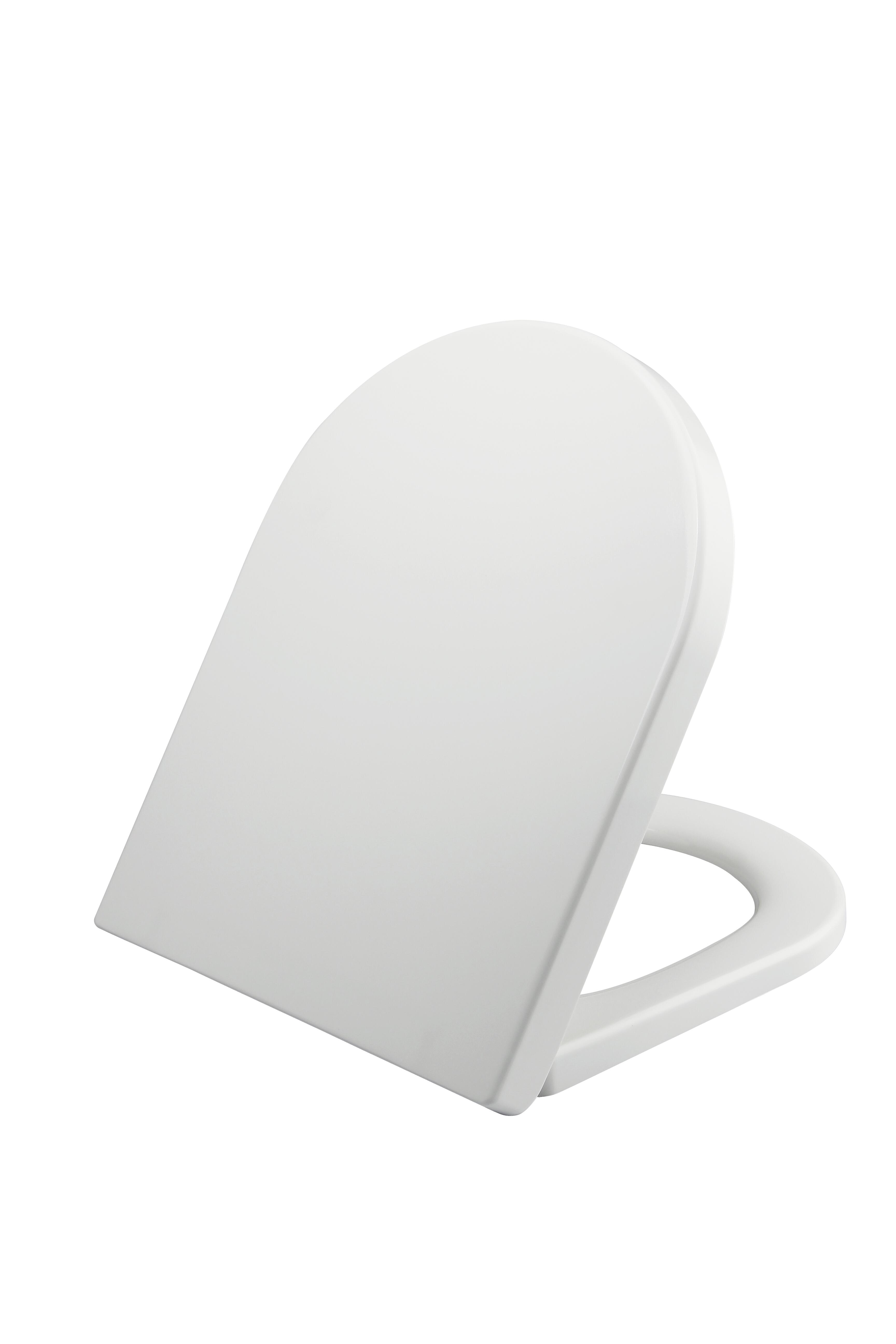 Scudo Duroplast white D-shaped toilet seat with soft close hinges