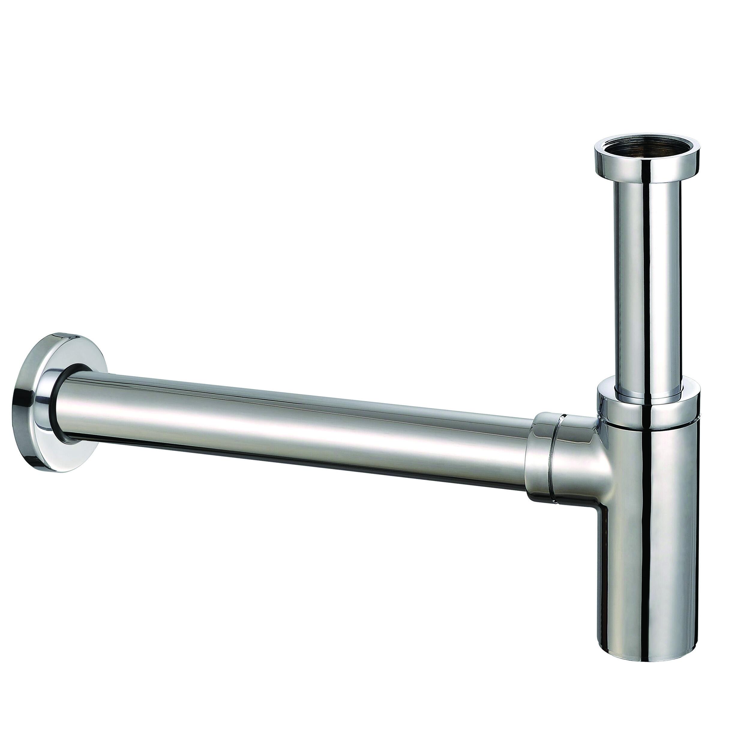 Scudo Harrogate minimalist bottle trap, chrome finish, stainless steel, 330mm wide