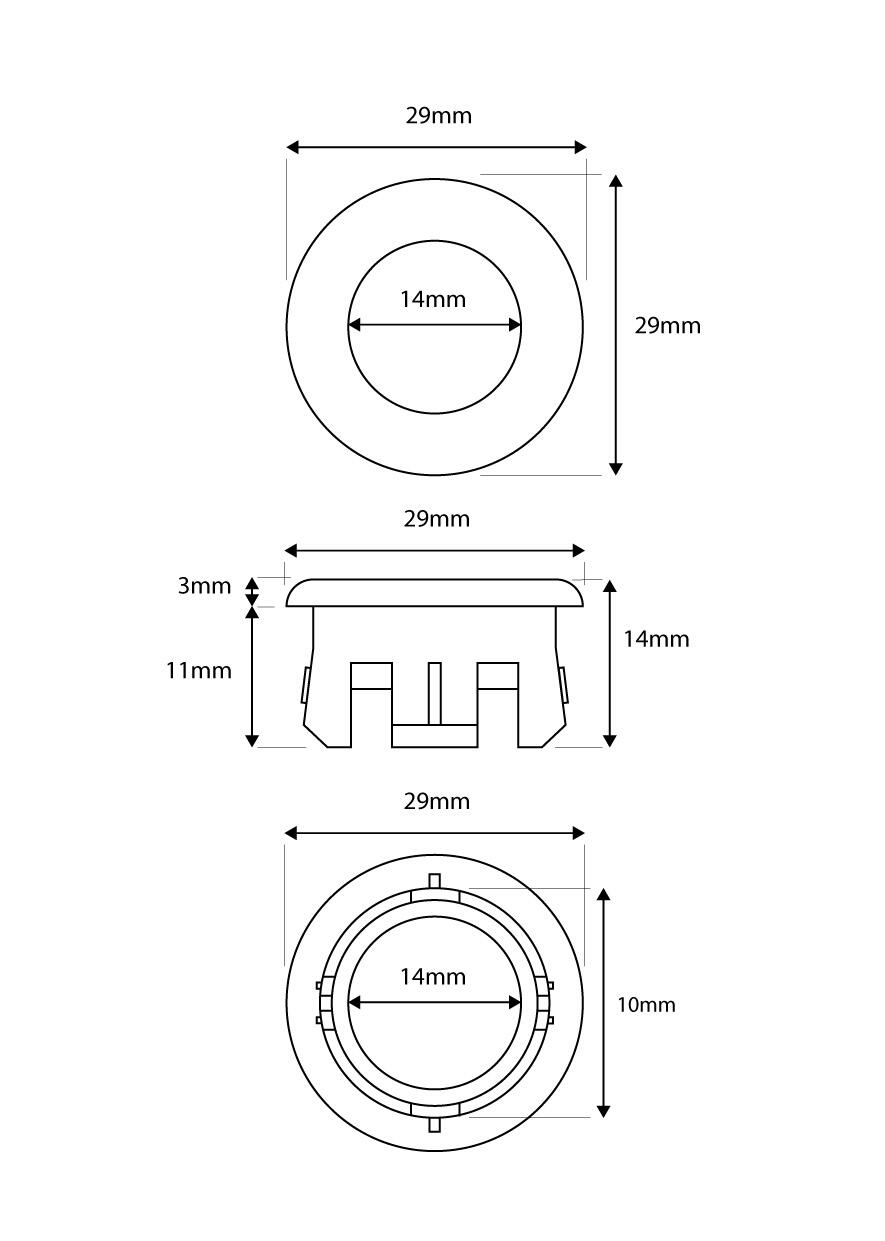 Scudo Universal round basin overflow in gun metal finish