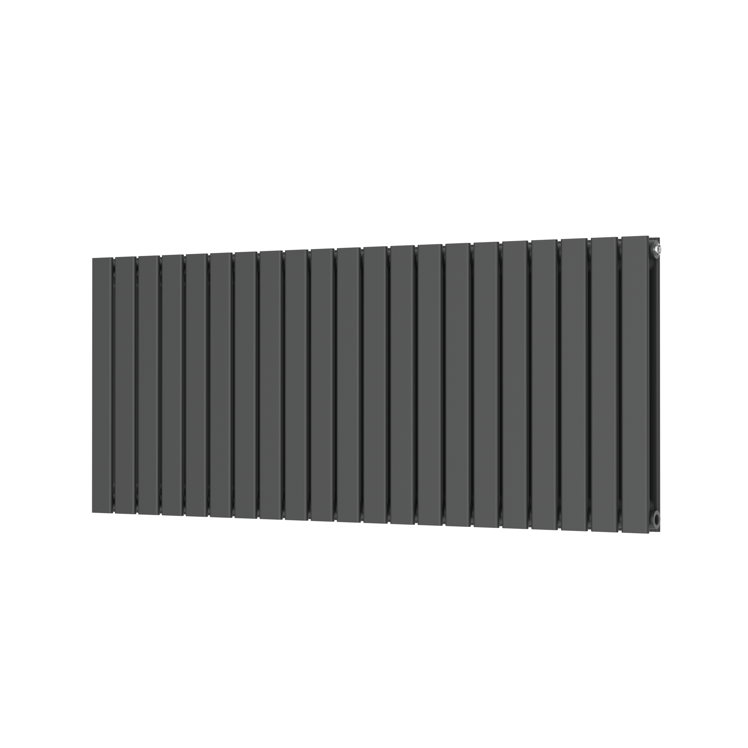 Scudo Bravo anthracite designer radiator, double panel, 600mm height x 1430mm width, vertical contemporary styling