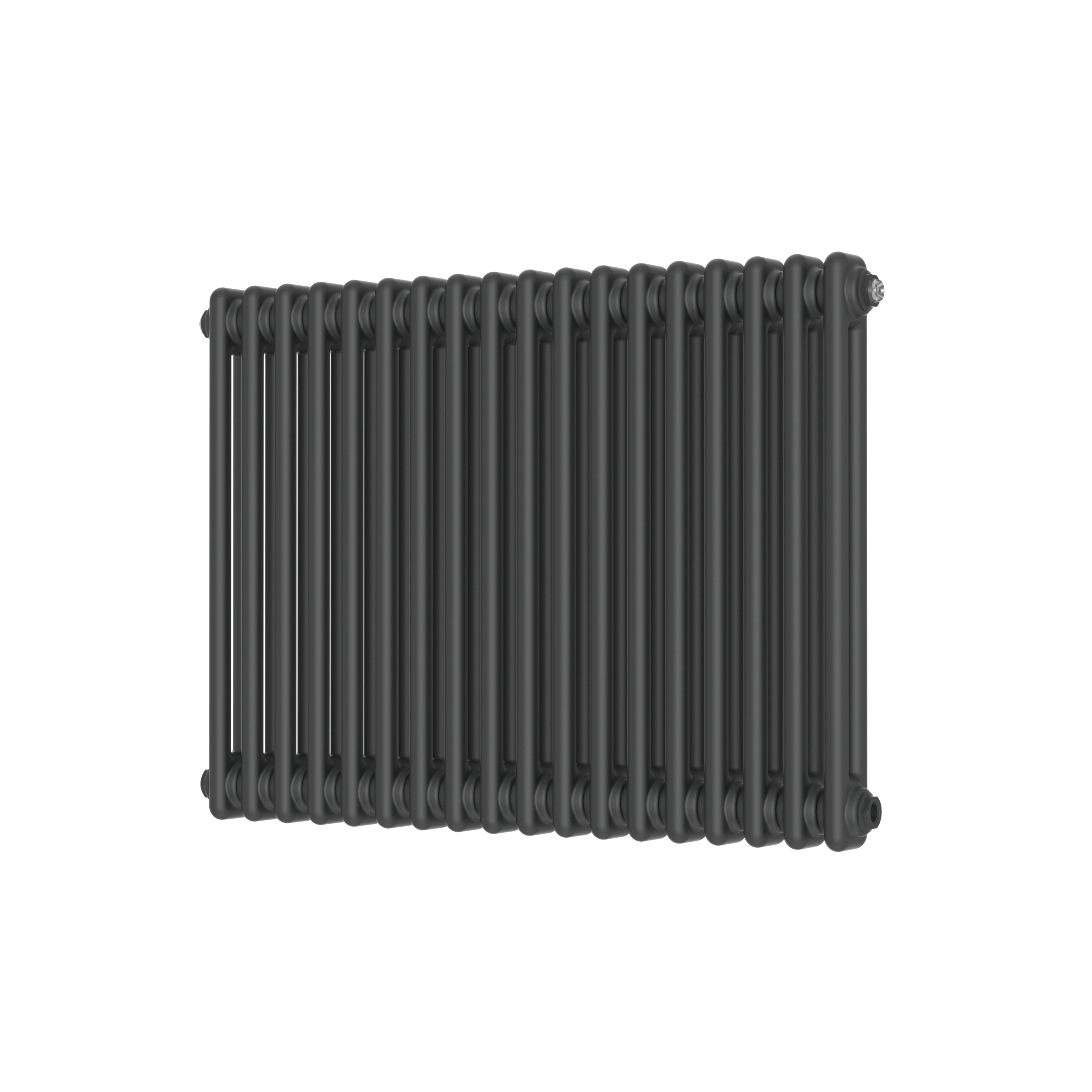 Scudo Column horizontal designer radiator in anthracite finish, 2 column 600x830mm mild steel construction