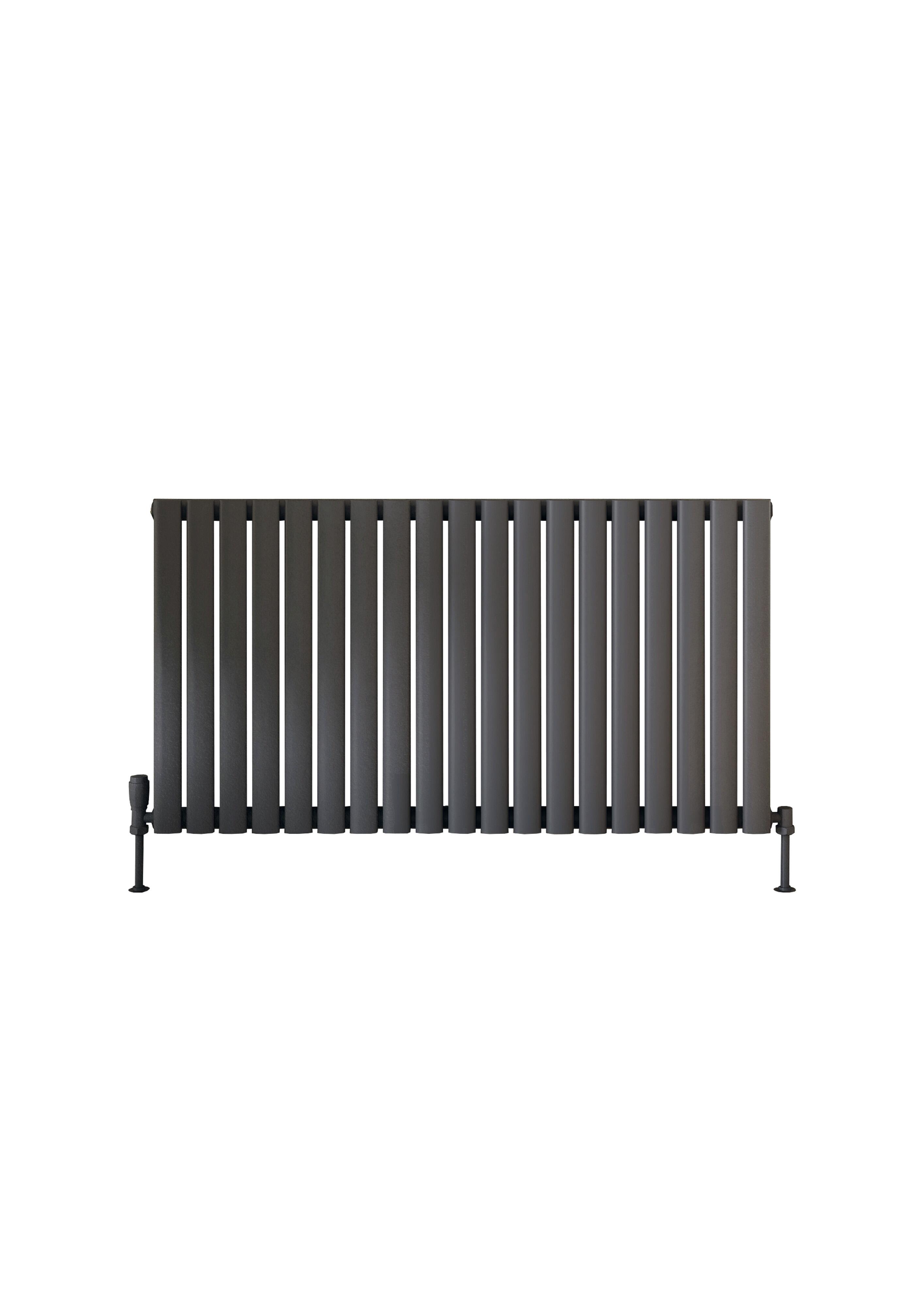 Scudo Apex white designer radiator, single panel, 600mm height x 1121mm width