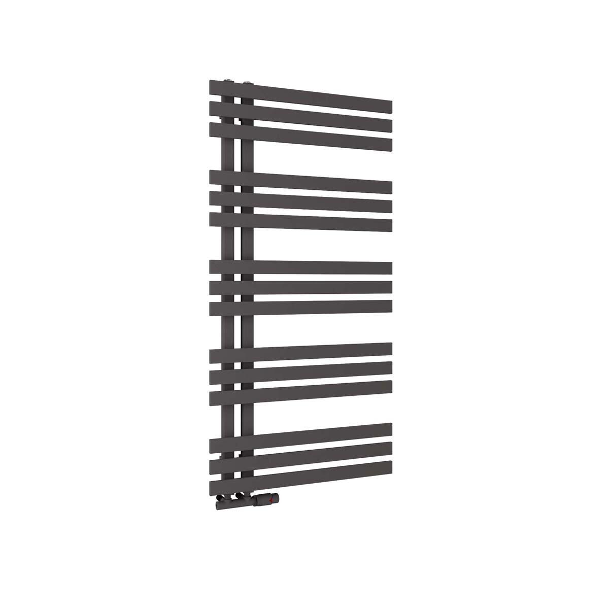 Scudo Elizabeth anthracite steel towel warmer, 1200mm height x 600mm width, ladder rail design