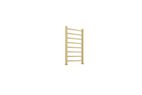 Scudo Vibe brushed brass steel towel rail, 800mm height, 500mm width