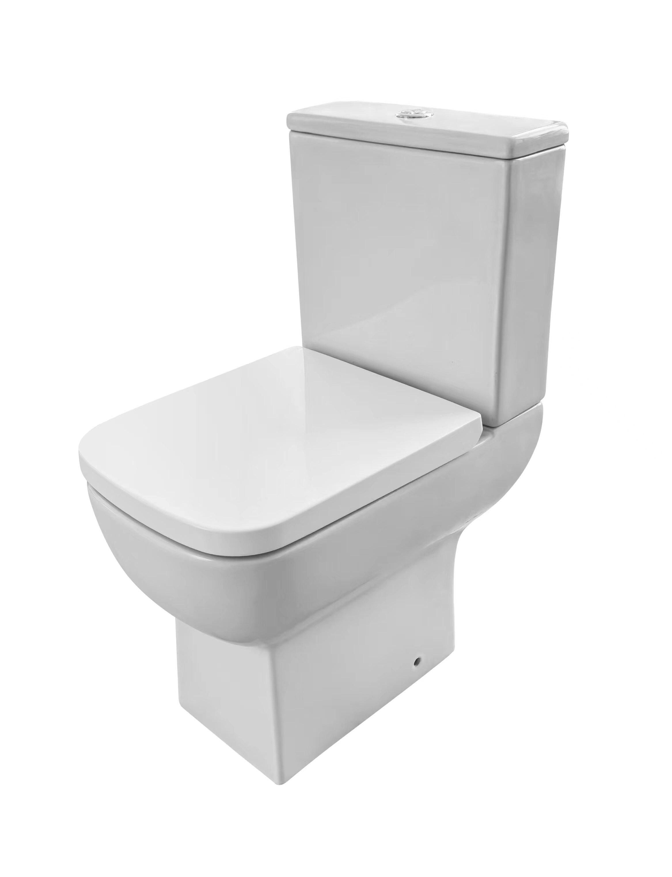 Scudo Choices white ceramic open back toilet pan with seat, 550mm