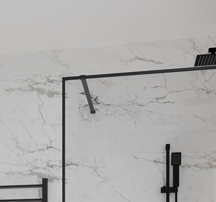 Scudo Straight Stabilising Bar in black for shower screens