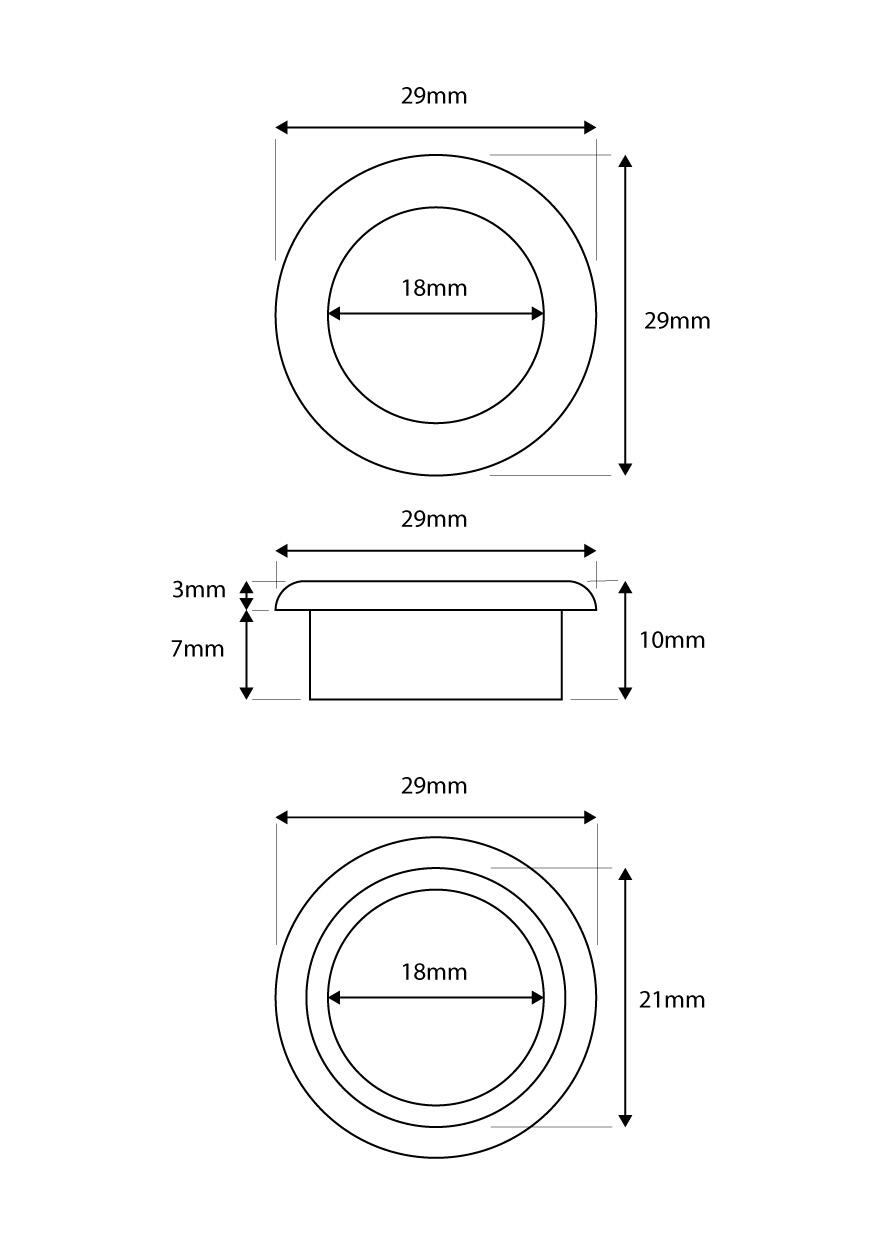 Scudo Harrogate round overflow insert, black plastic