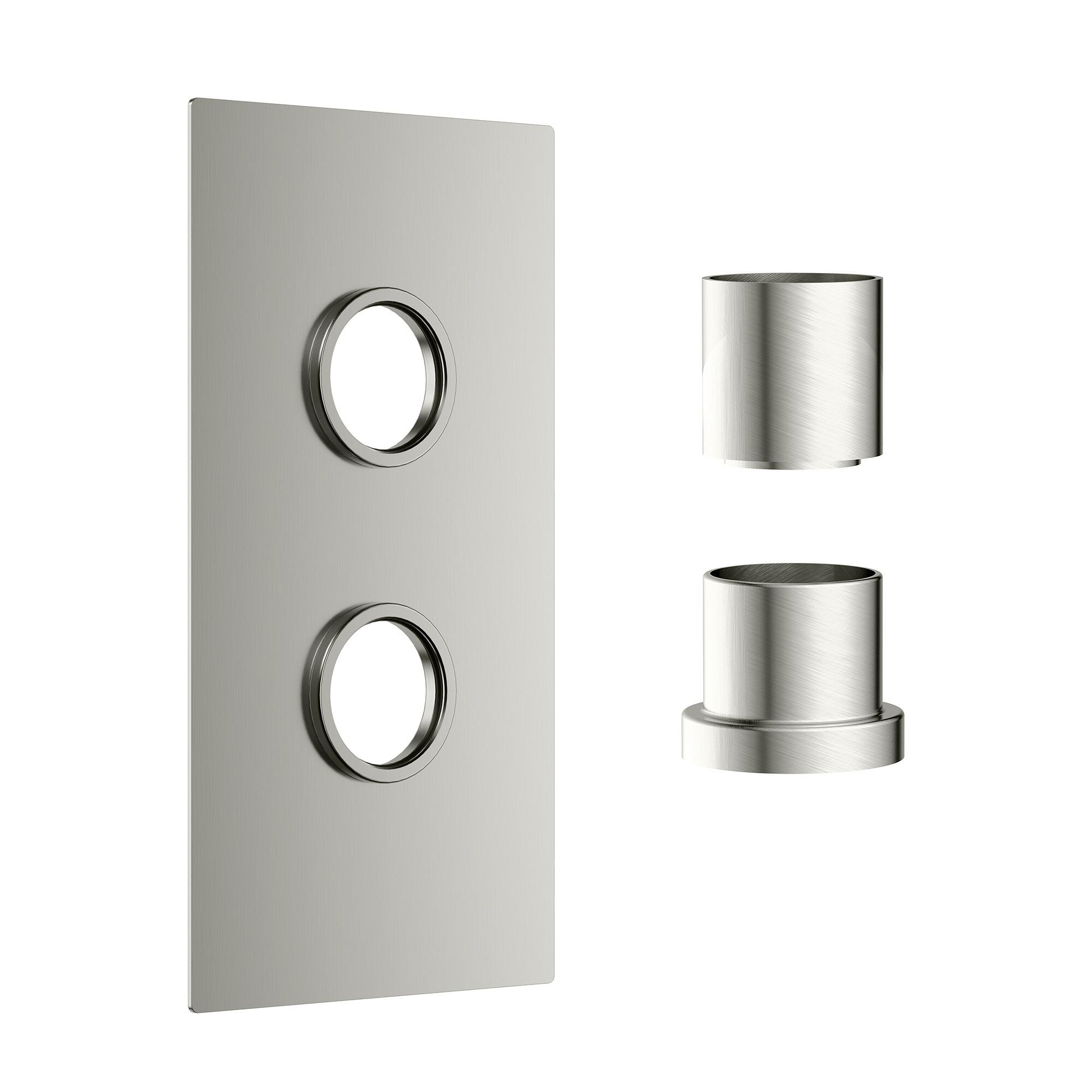 Scudo Core 1 outlet concealed shower valve plate, brushed nickel finish