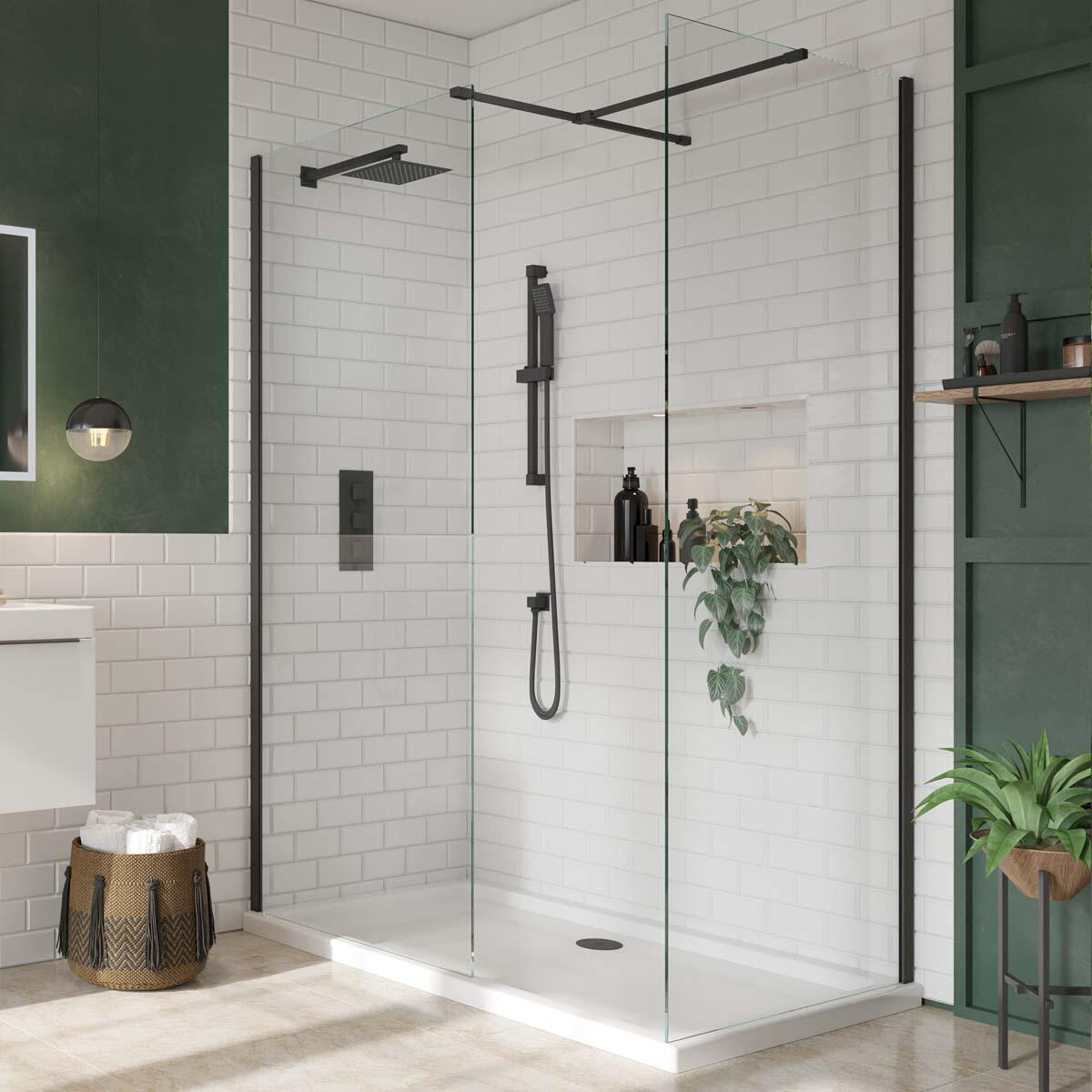 Scudo S8 black support rail joining piece for shower enclosures