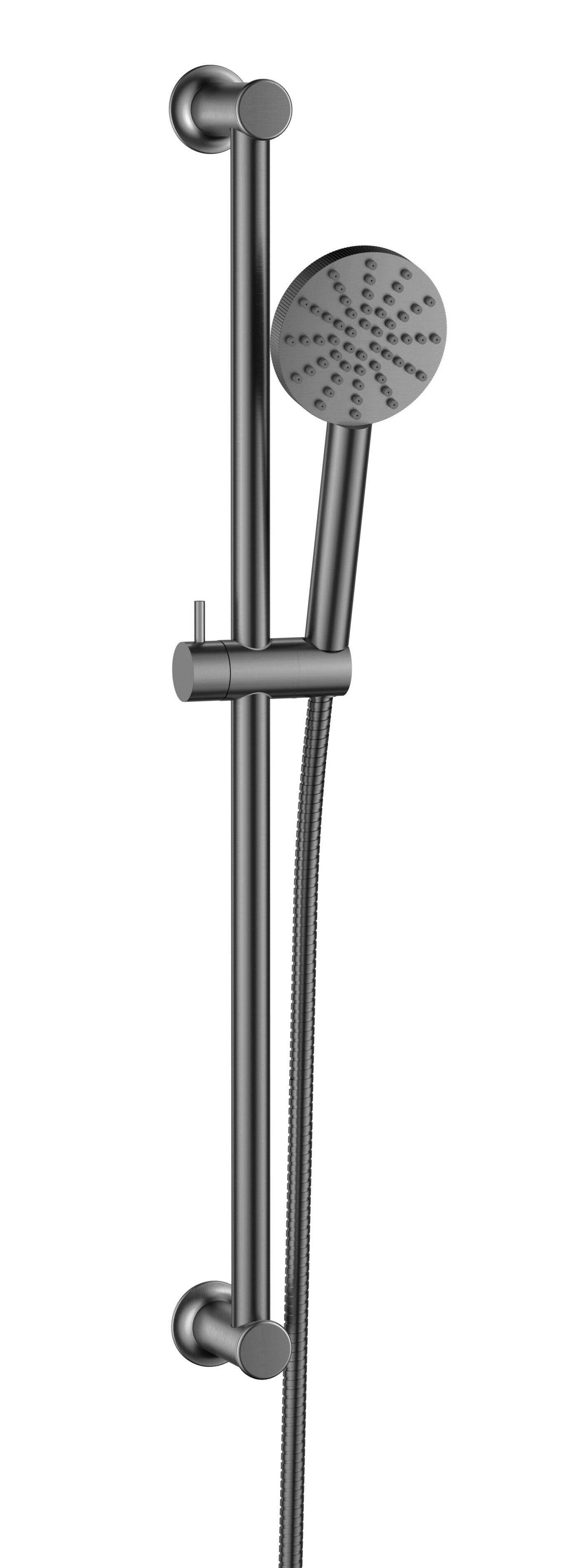 Scudo Colour concealed riser rail in Gun Metal stainless steel, wall mounted