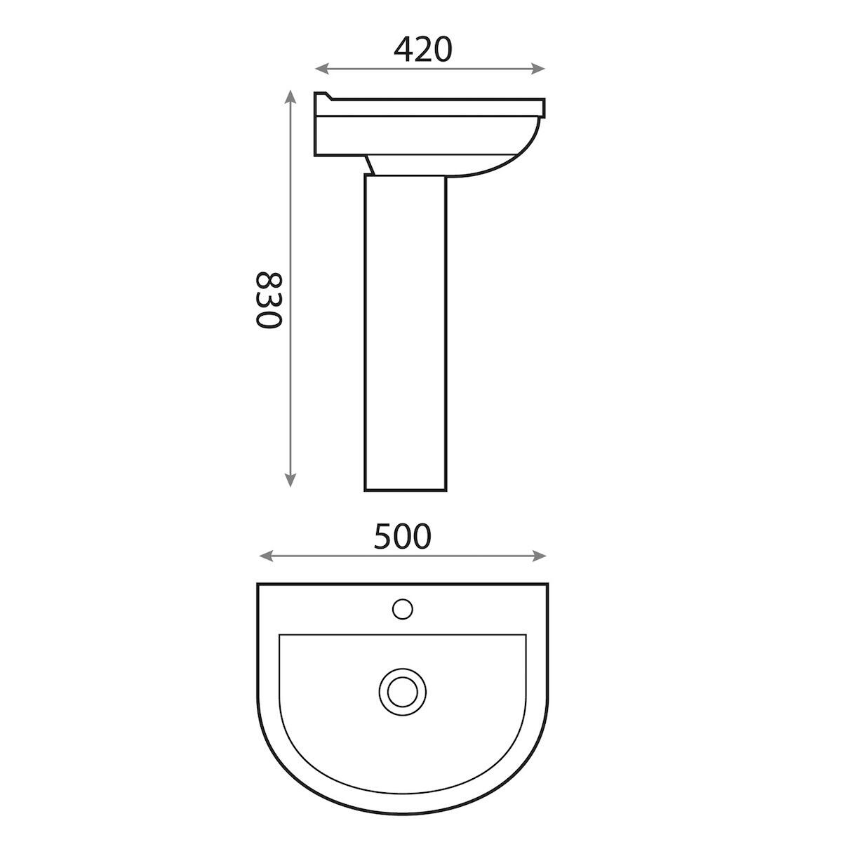 Scudo Spa Full Pedestal in White, modern round design