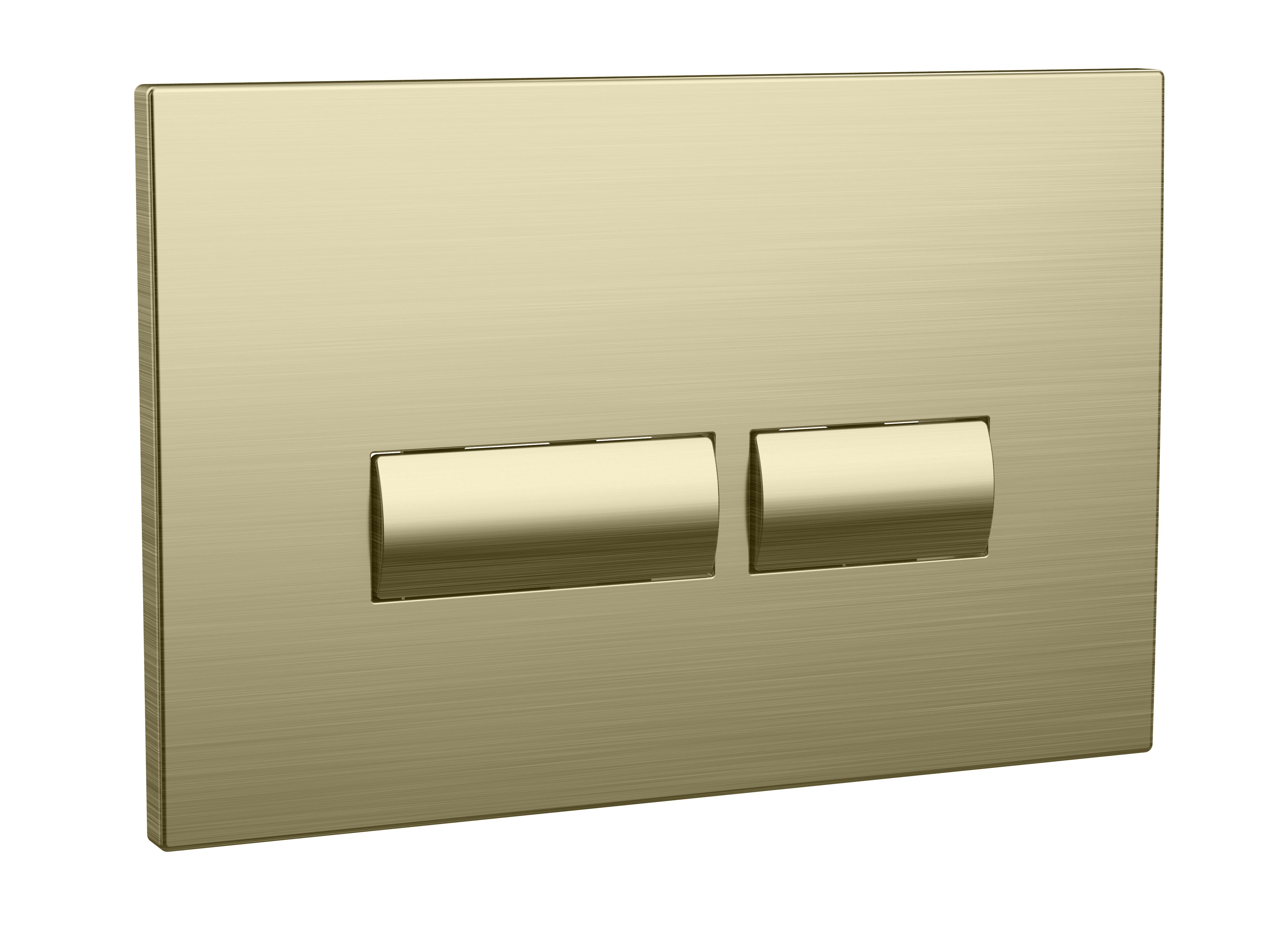 Scudo Square Dual Flush Button in Brushed Brass, made from ABS material