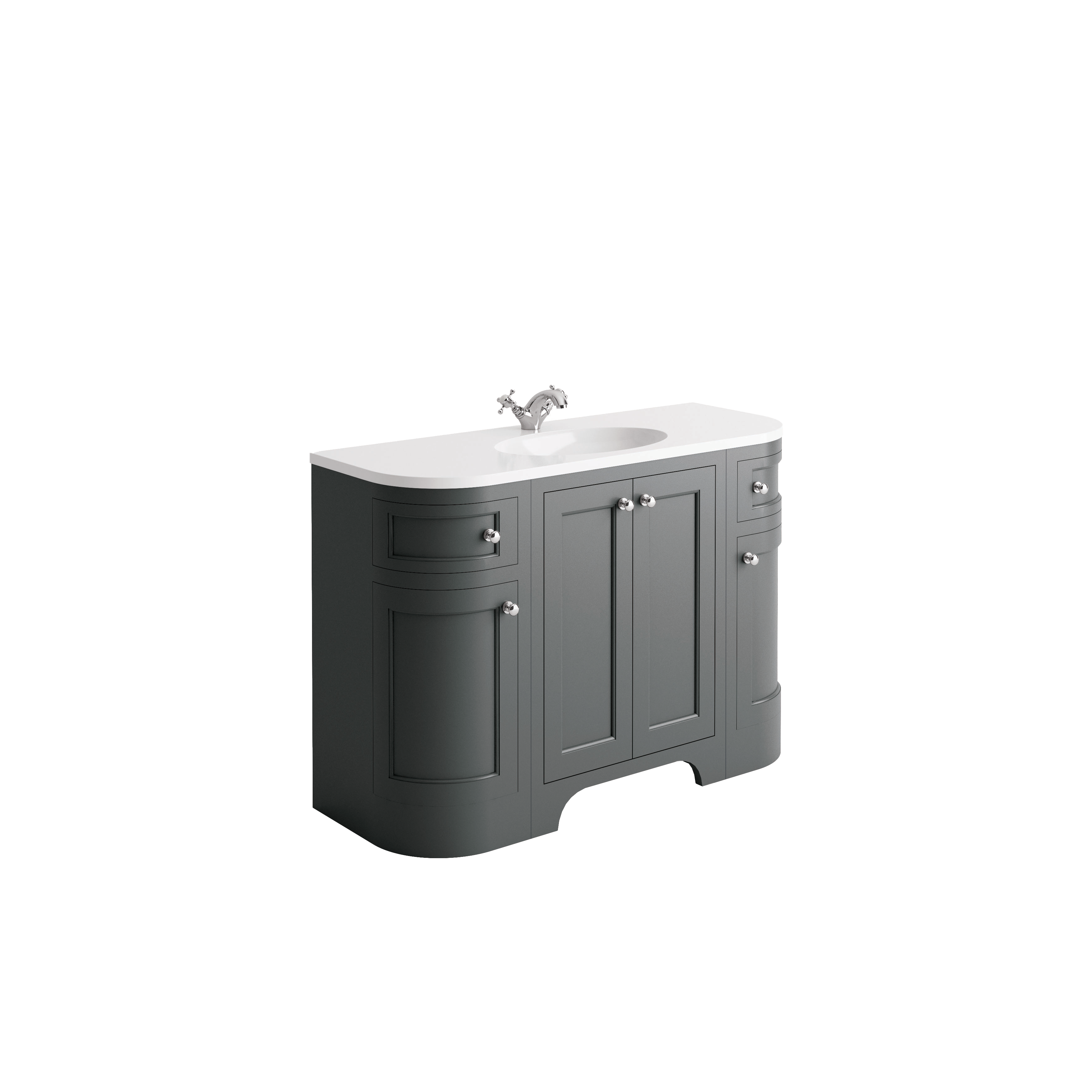 Scudo Brunswick 300 Left Return Unit, Spa Grey, traditional floorstanding
