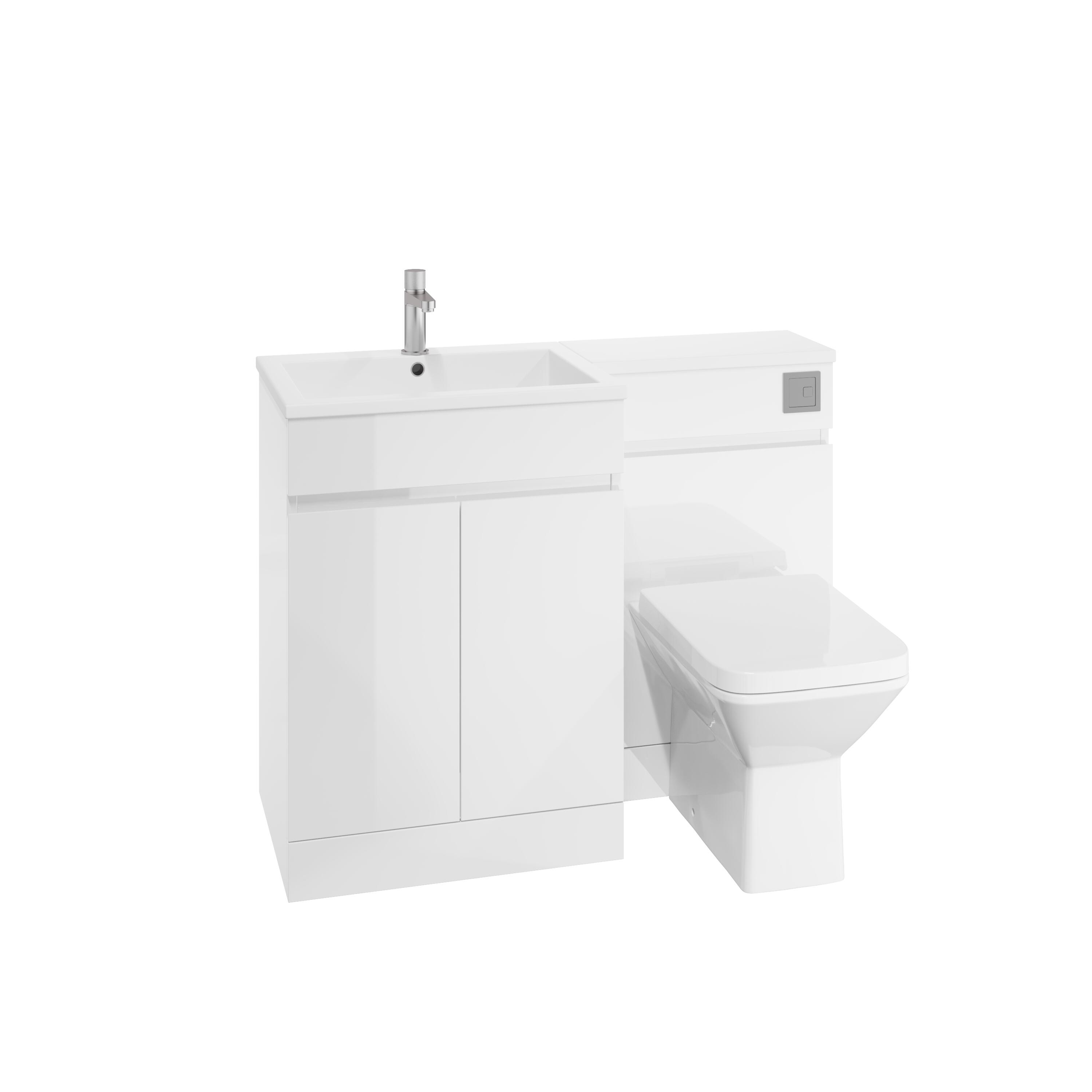 Scudo Waterguard Gloss White PVC floorstanding vanity unit 665mm