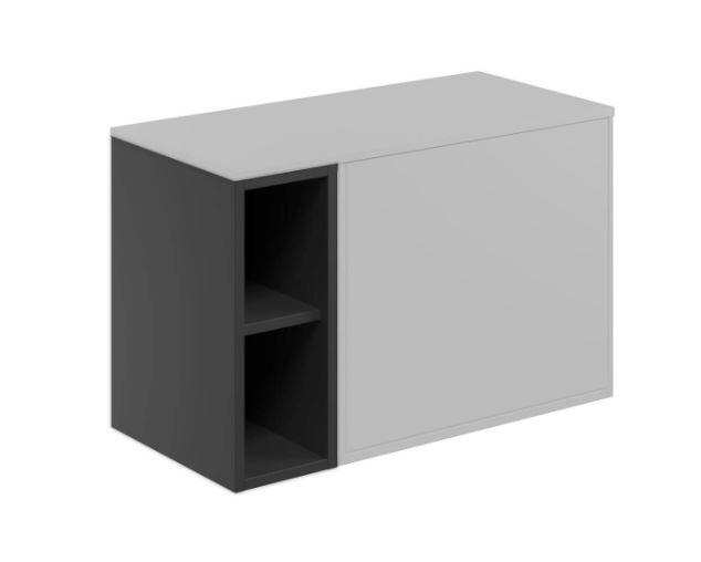 Scudo Alfie matt black wall hung side storage unit, 200mm width, 500mm height