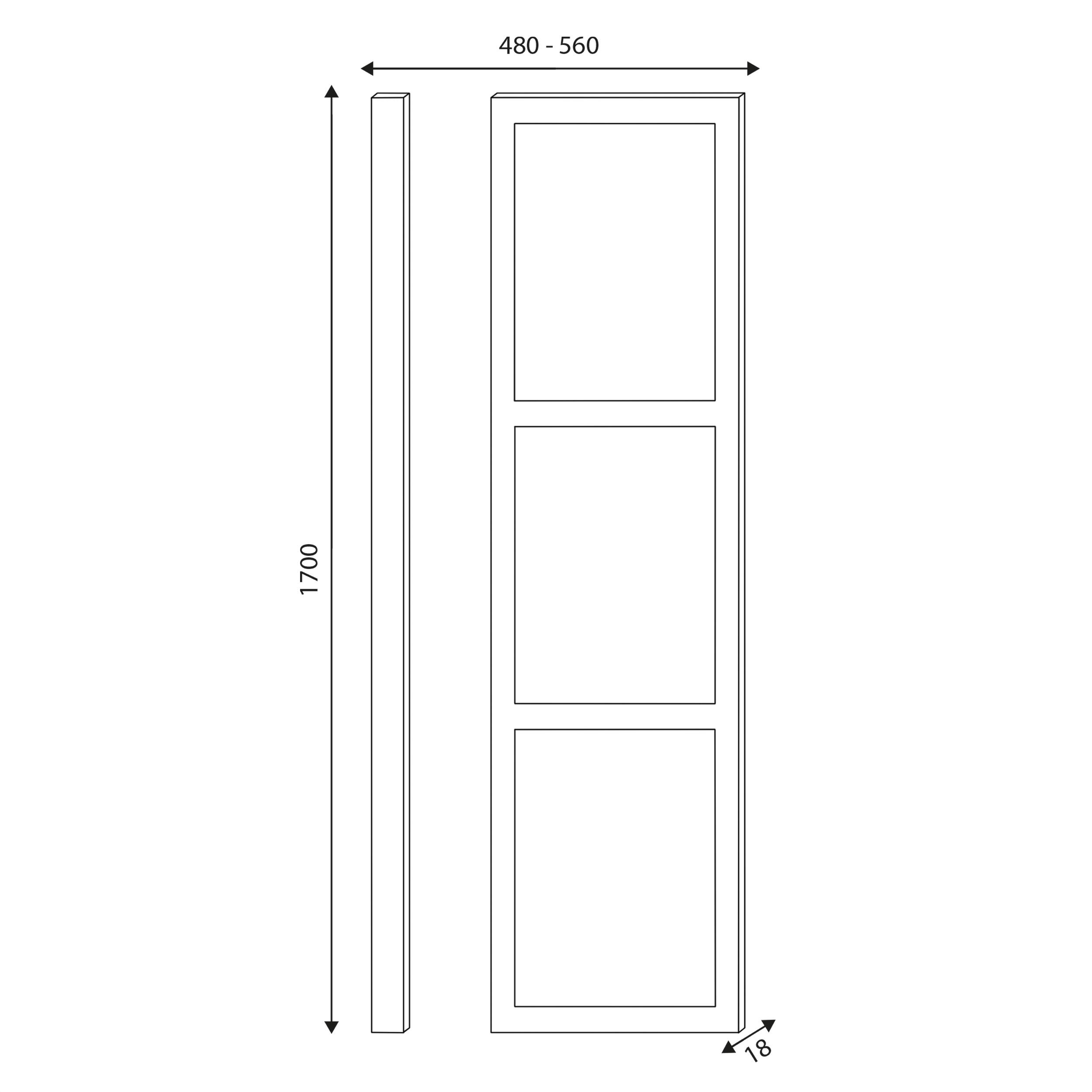 Scudo Classica 1700mm front bath panel in Charcoal Grey Painted MFC