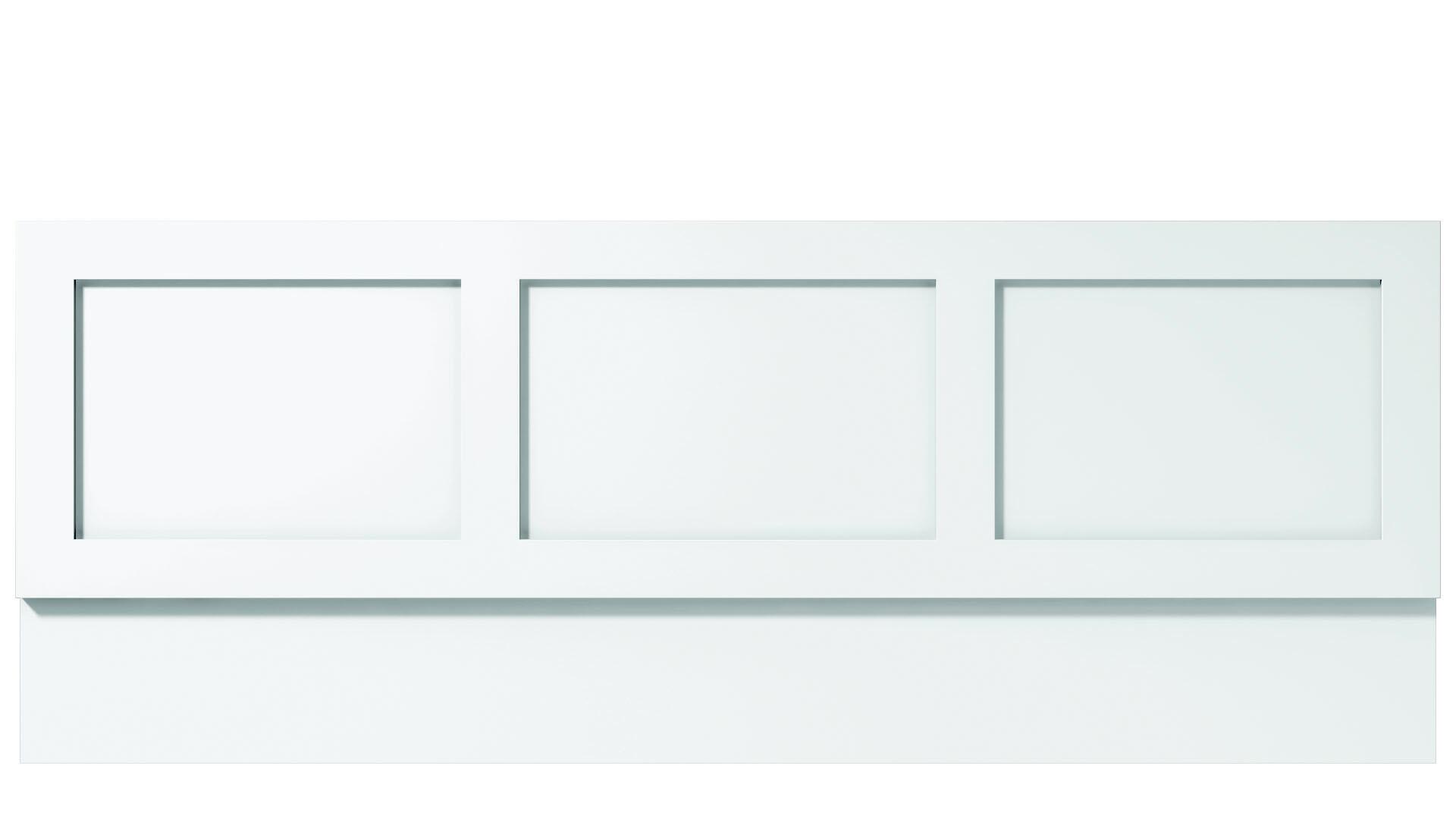 Scudo Harrogate Pearl White MDF front bath panel 1700mm wide with adjustable plinth