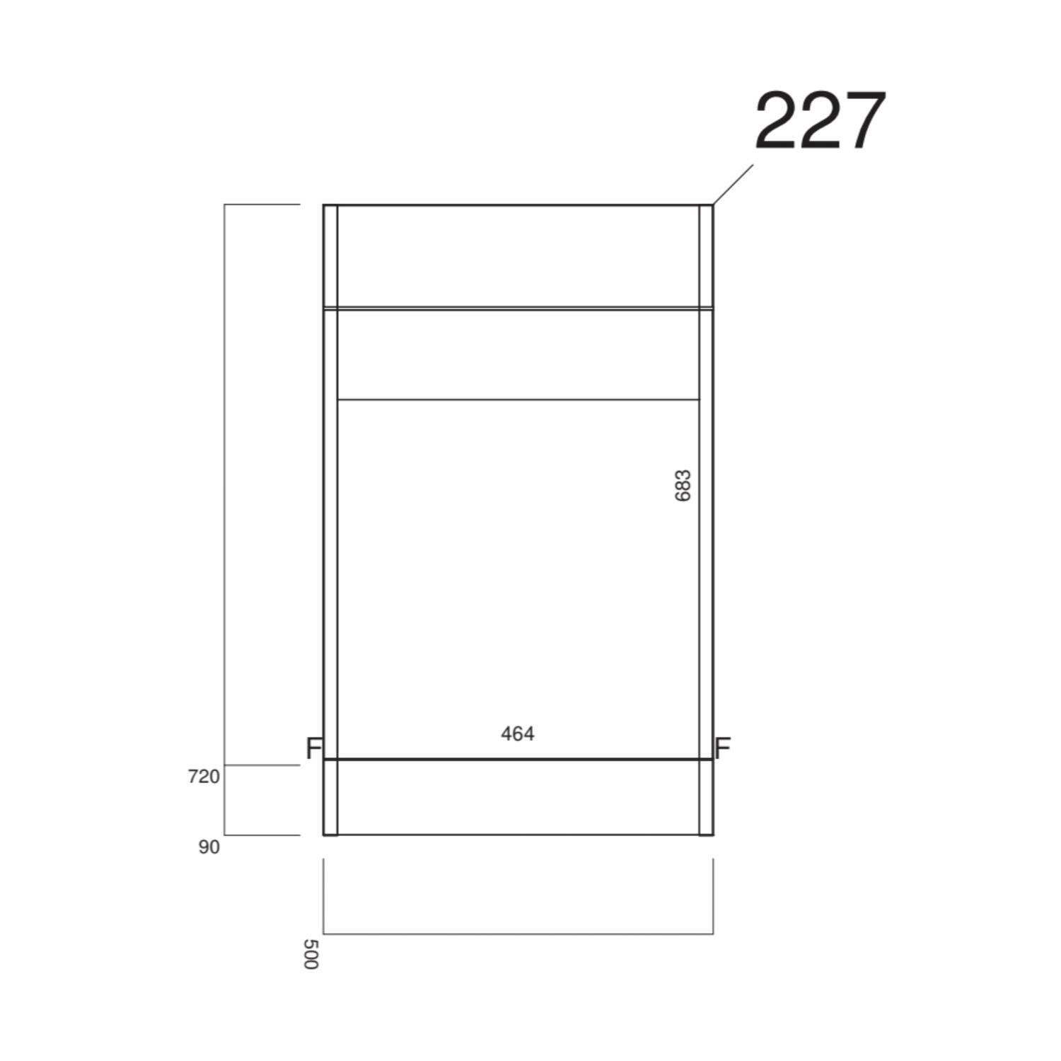 Scudo Lili floorstanding WC unit, 500mm wide, 810mm high, 245mm deep, matt grey MDF
