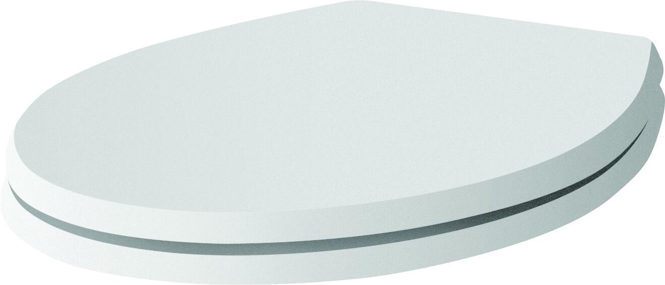 Scudo Harrogate toilet seat in Arctic White MDF with oval shape and soft close hinges