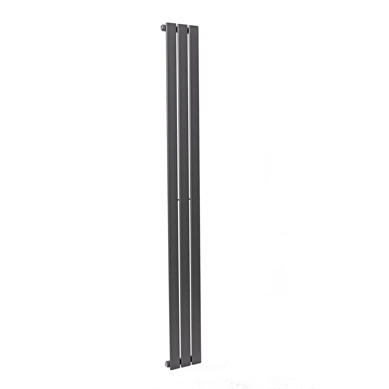 Scudo Bravo anthracite designer radiator, vertical single panel, 1800mm height