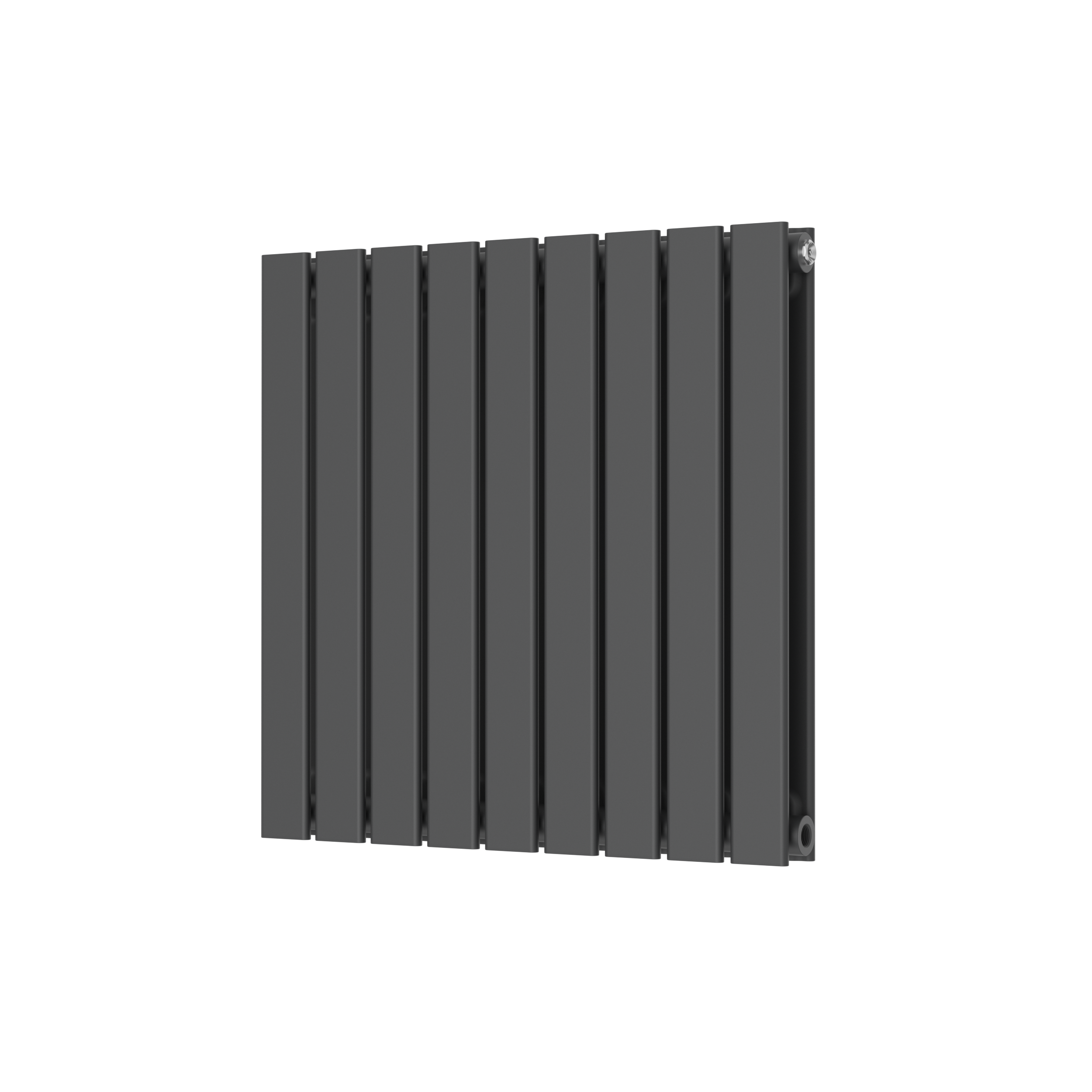 Scudo Bravo anthracite designer radiator, double panel, 600mm x 614mm