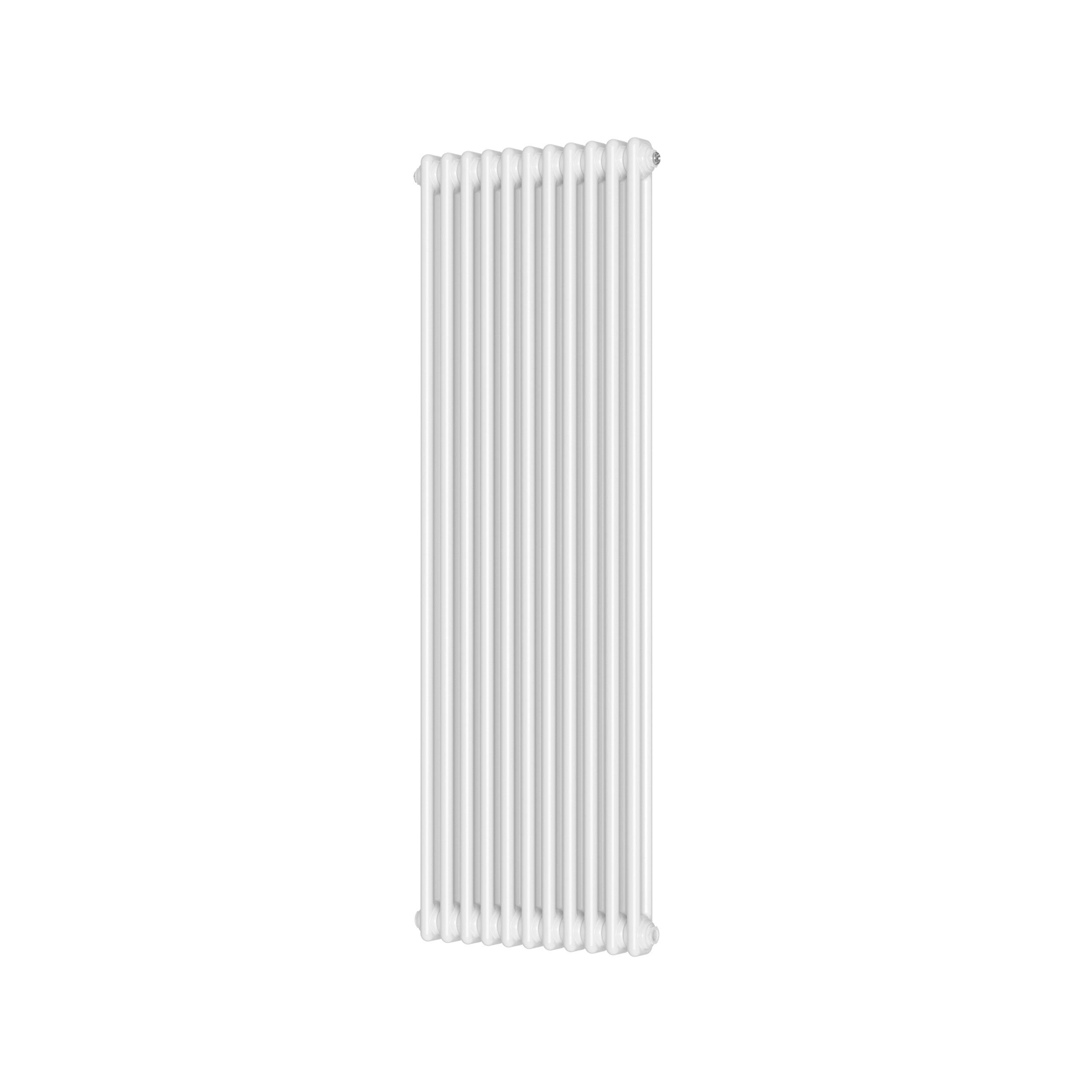 Scudo Column white vertical radiator, 2 column design, 1500mm height x 515mm width