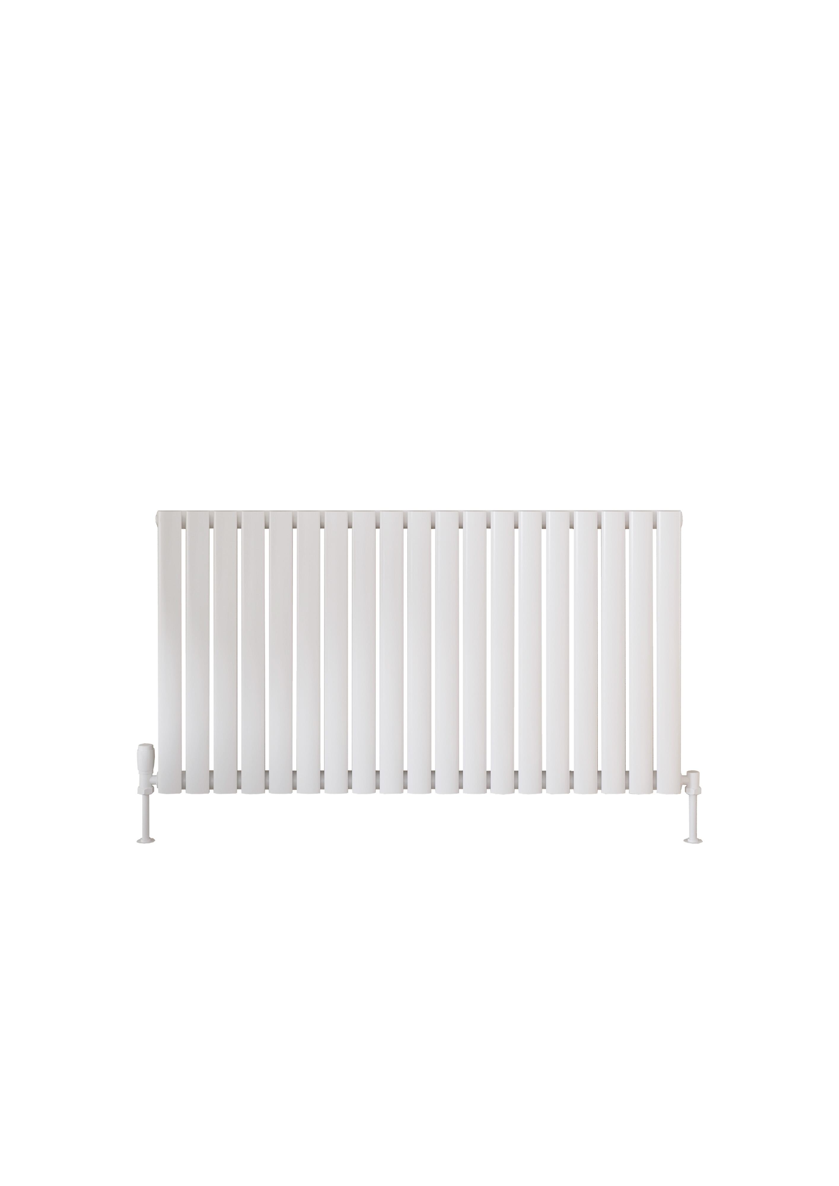 Scudo Apex white designer radiator, single panel, 600mm height x 1121mm width