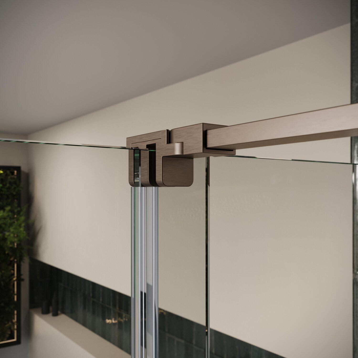 Scudo Momentum shower door profile and accessories pack in brushed bronze finish