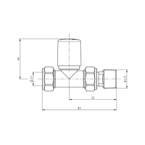 Scudo black straight radiator valve pair, 15mm, brass construction