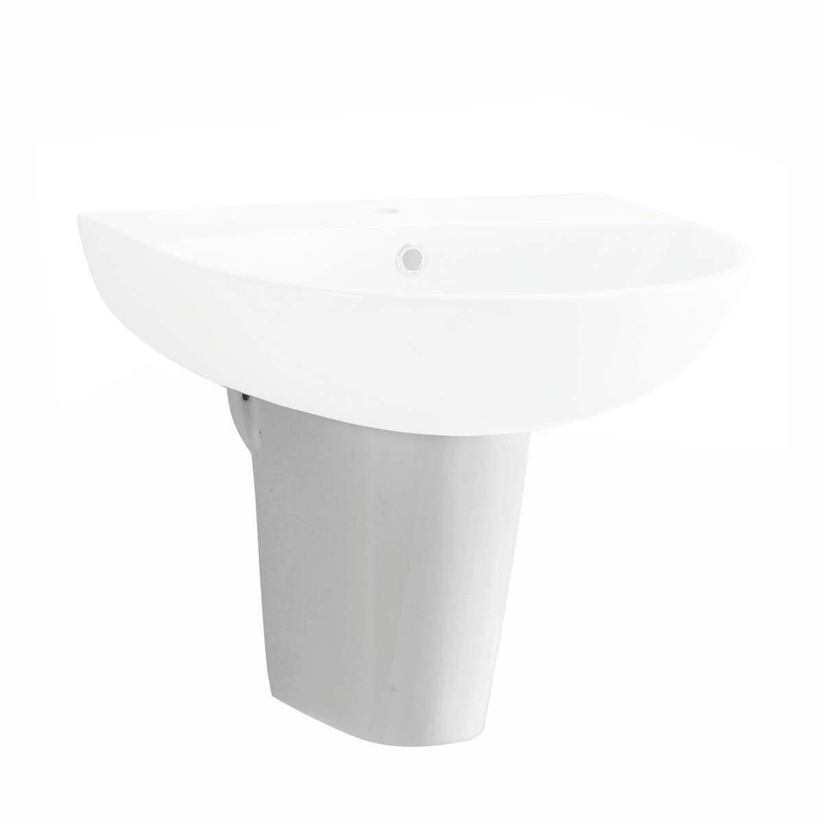 Scudo Deia white ceramic semi pedestal