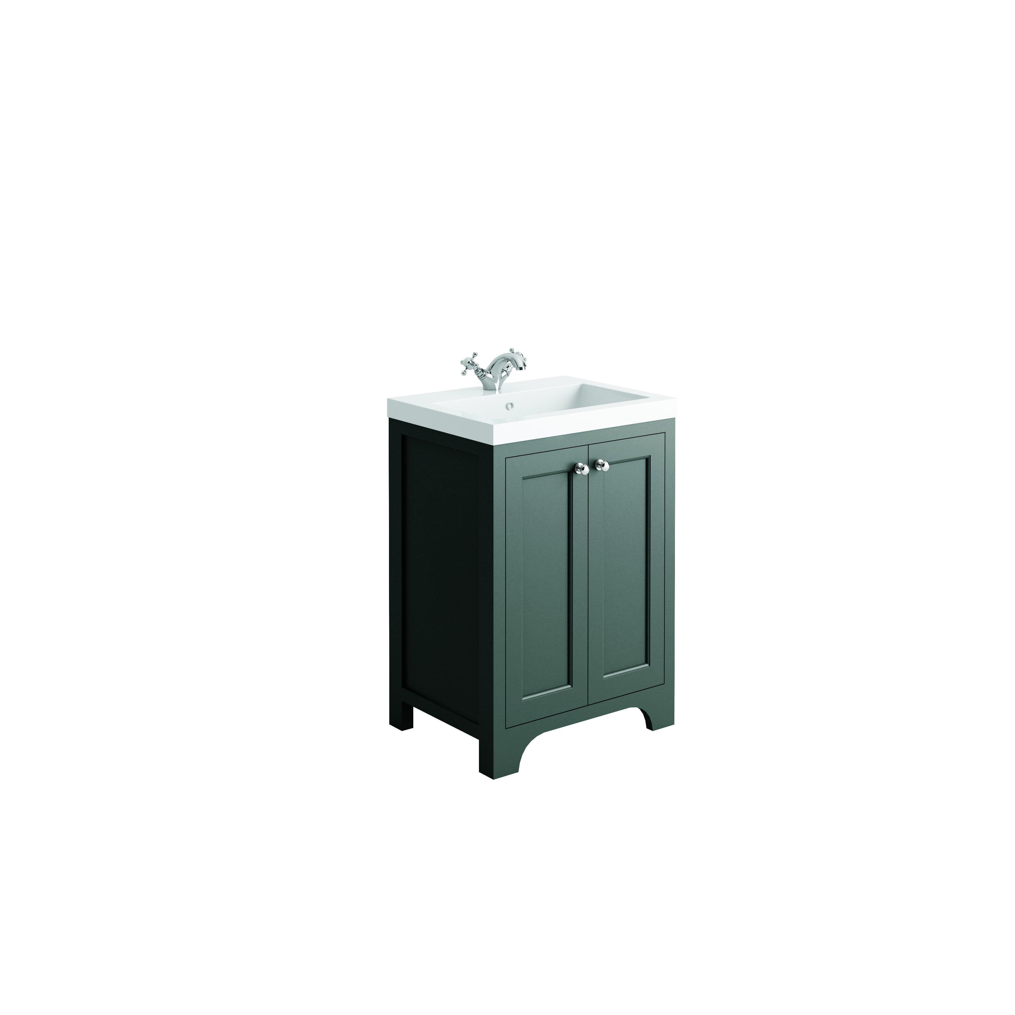 Scudo Brunswick 600mm floorstanding traditional vanity unit in Spa Grey