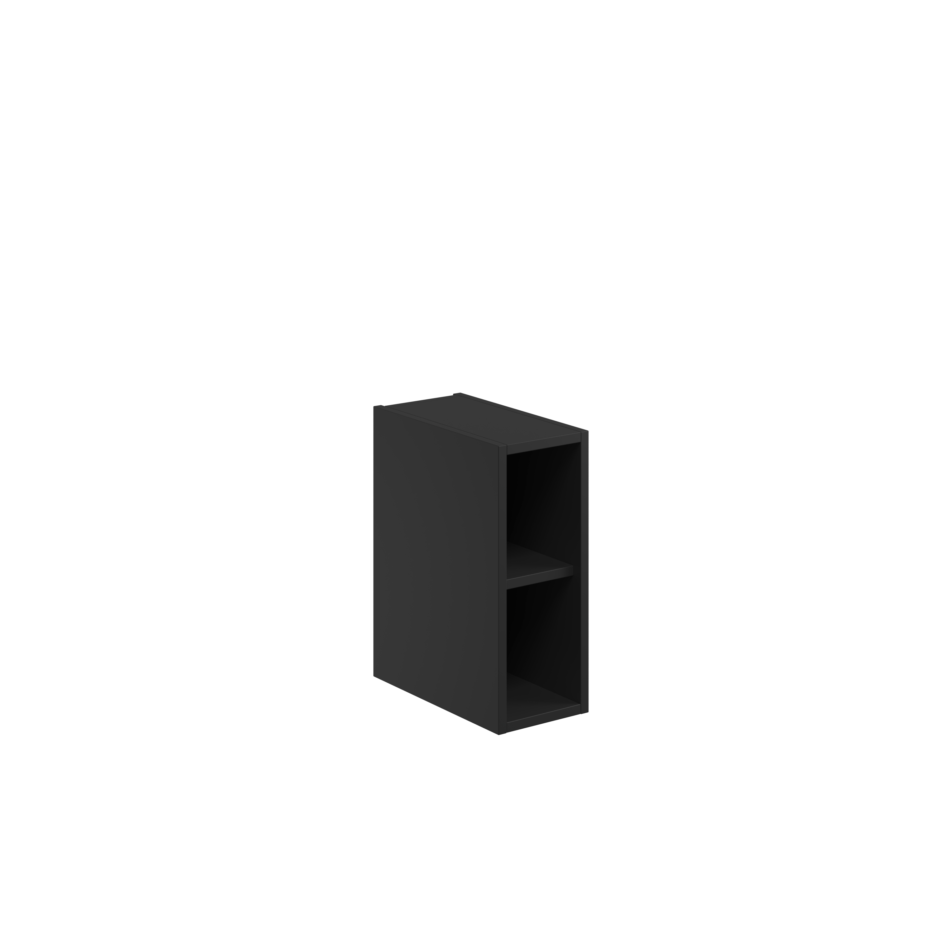 Scudo Alfie matt black wall hung side storage unit, 200mm width, 500mm height