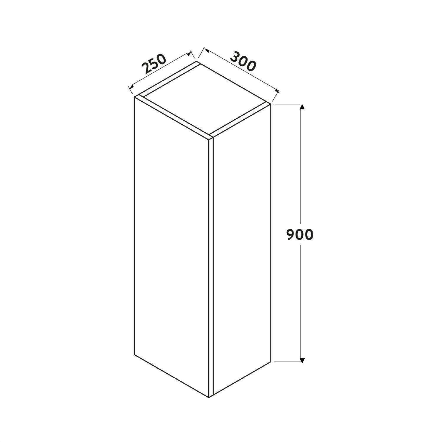 Scudo Ambience Matt Grey 300mm x 900mm x 250mm wall-mounted tall boy unit