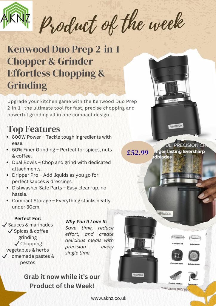 Product of the Week: Kenwood Duo Prep 2-in-1 Chopper & Grinder – Effortless Food Preparation for Every Kitchen