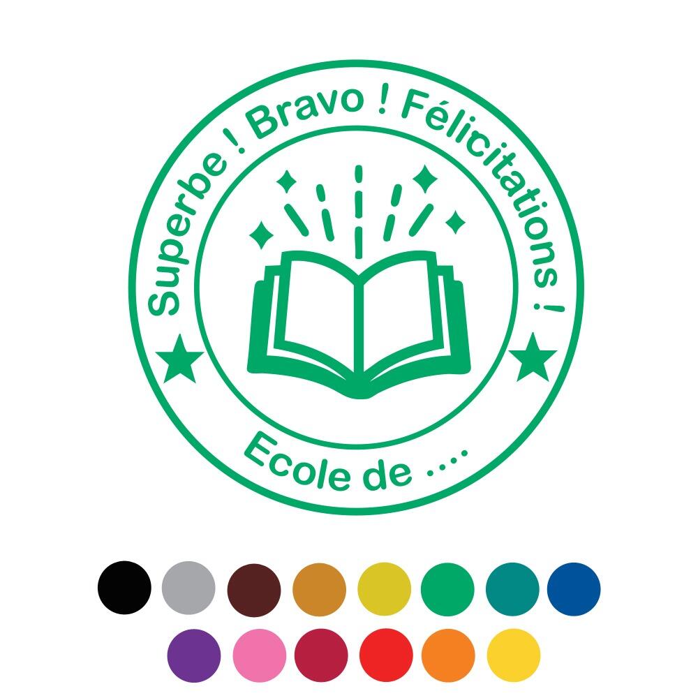 Tampons Ecoles | Superbe ! Bravo ! Félicitations ! Tampon Encreur Personnalisé (Rallye Lecture)