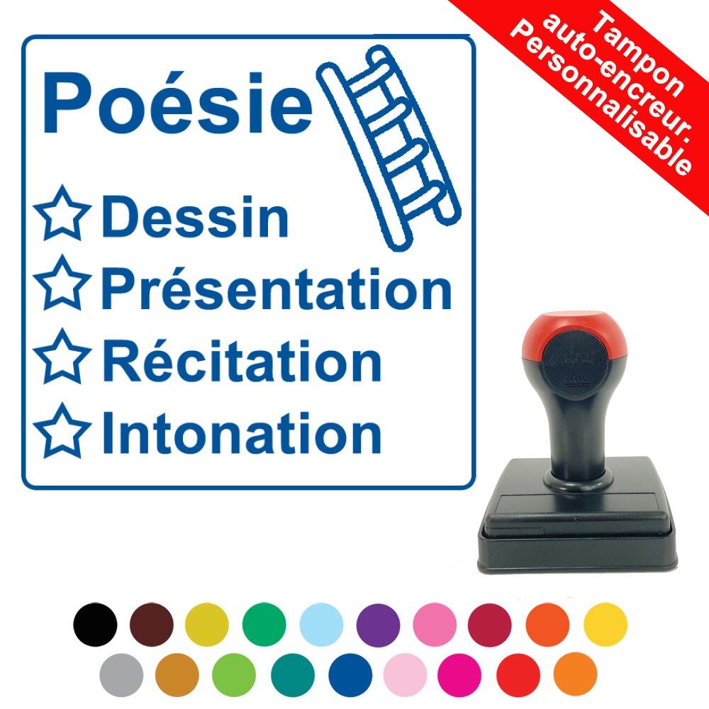 Tampons Enseignants |Poésie (échelle) Grille d'Evaluation Tampon Encreur Avec Options Personnalisées