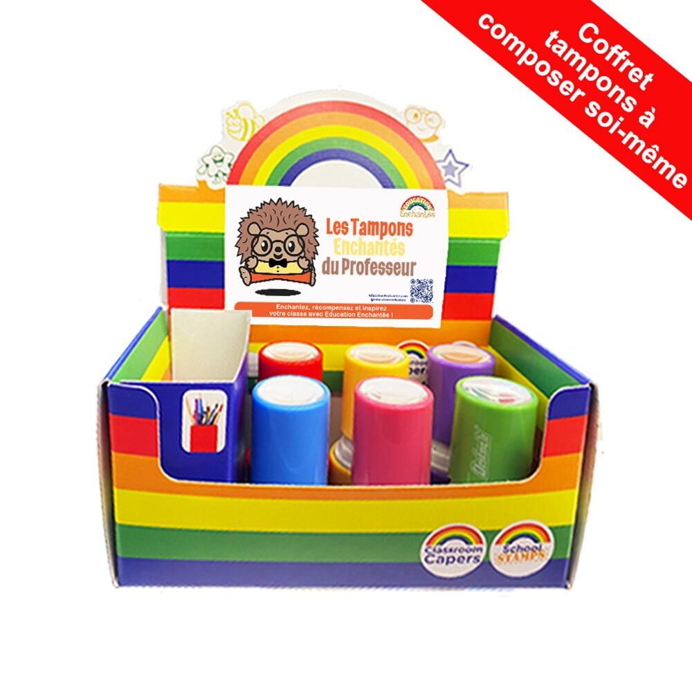 Tampons Enseignants | Coffret Tampons Auto-Encreurs de Mignons Hérissons - À Composer Soi-Même