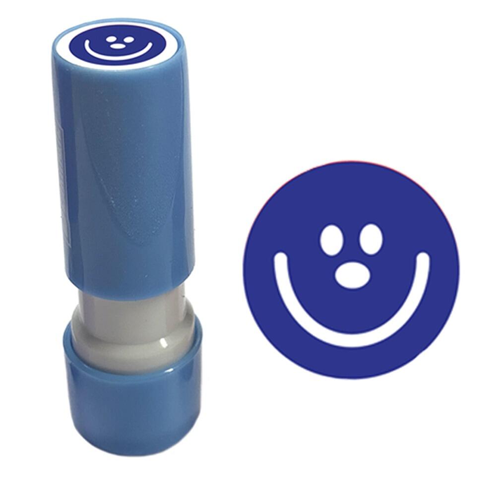 Tampons Petits | Smiley Bleu Tampon Encreur Mini / Tampon de fidélité - 8mm