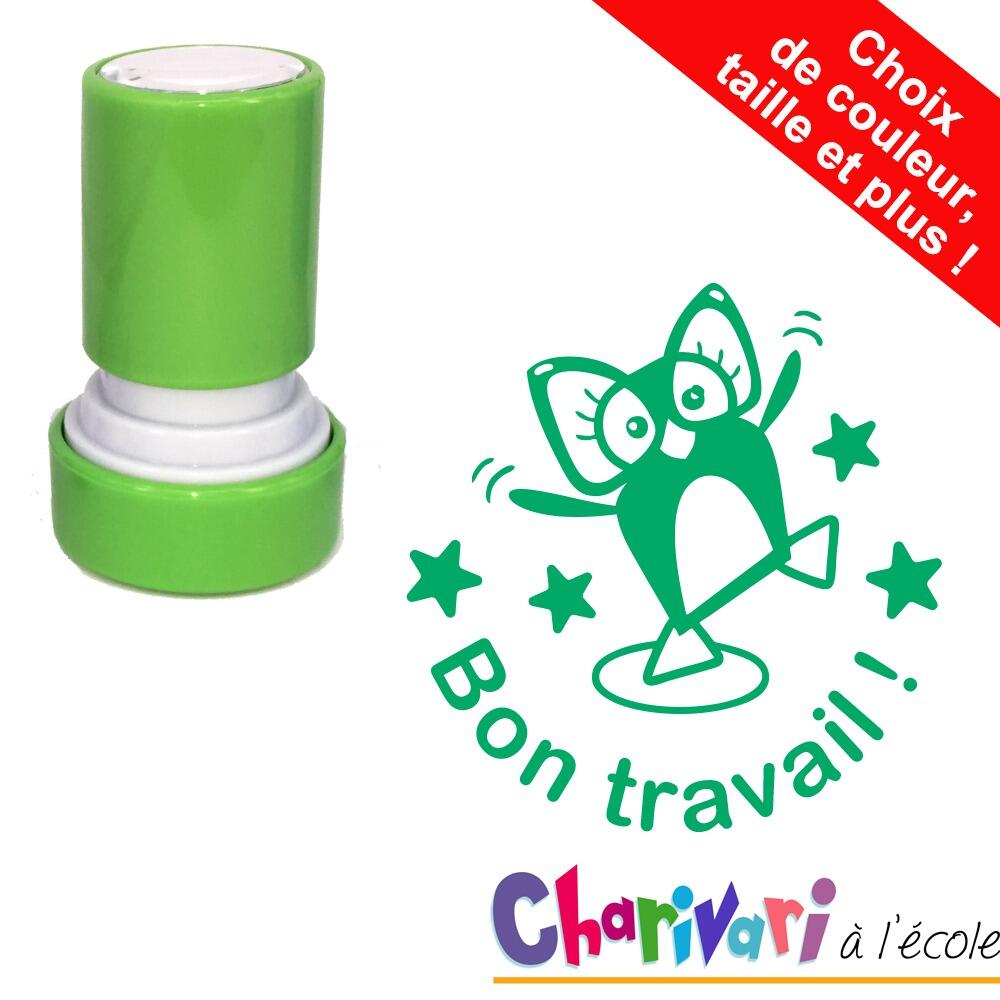 Charivari à l'Ecole | Bon travail ! Tampon Auto-Encreur Enseignants, Choix de Couleur/Taille +