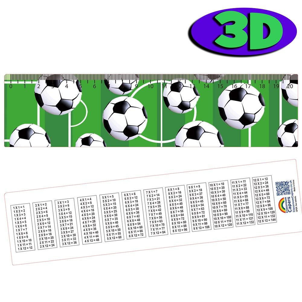 Cadeaux/Prix de Classe | Règle 3D Football avec Tables de Multiplication 1 à 12