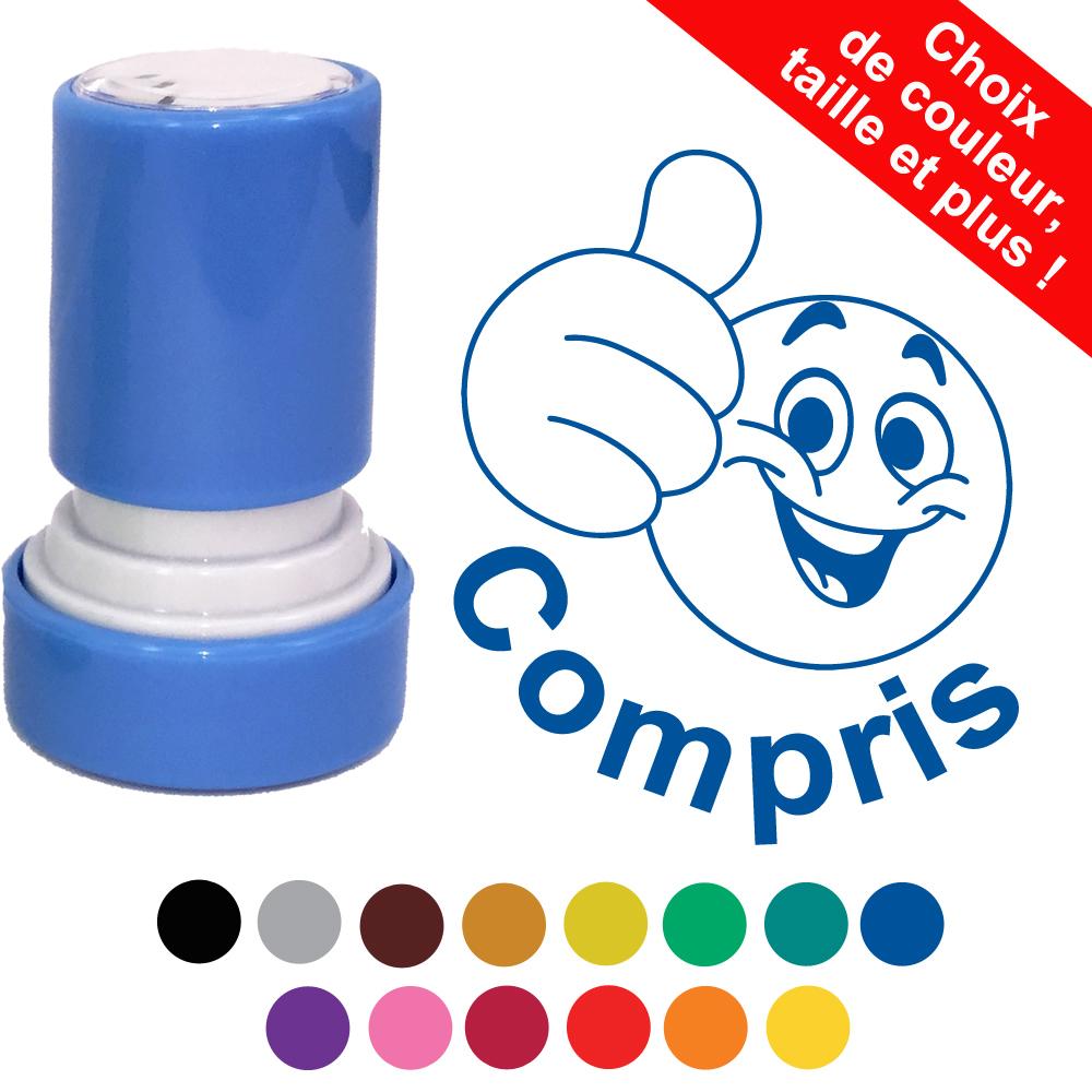 3 Tampons Auto-encreurs Visages (heureux, Triste, Indifférent) - 22mm - Pour Enseignants, Corrections - Rechargeable