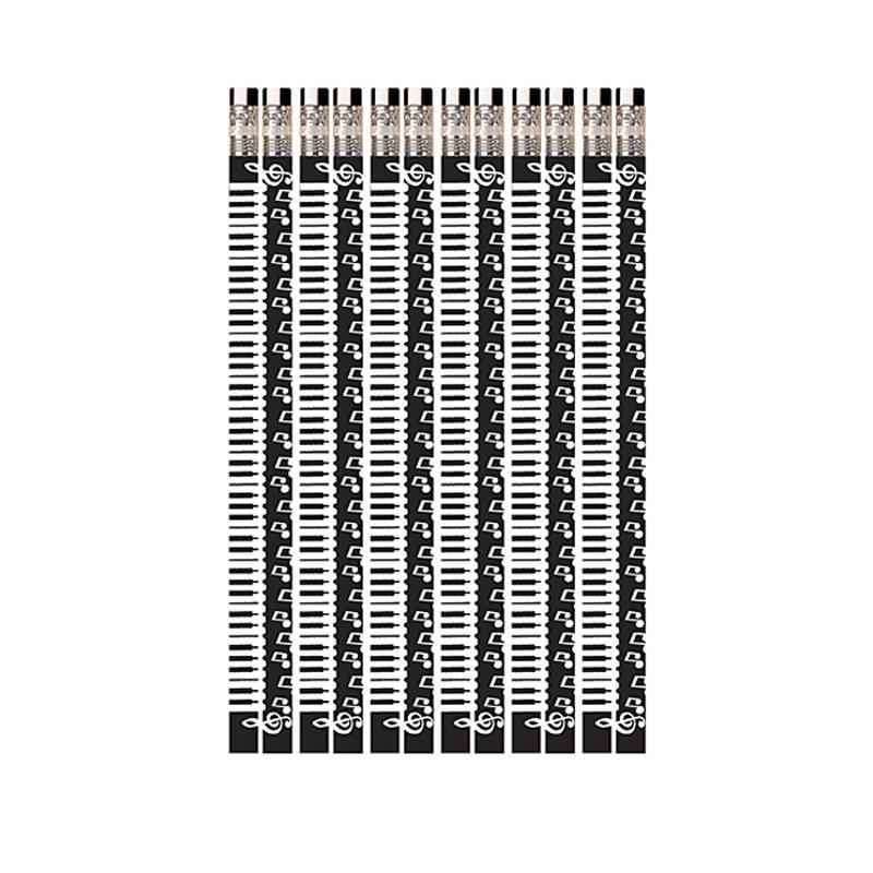 Fournitures Scolaires | Crayons HB Enfants, Motif : Notes de musique - Lot de 12