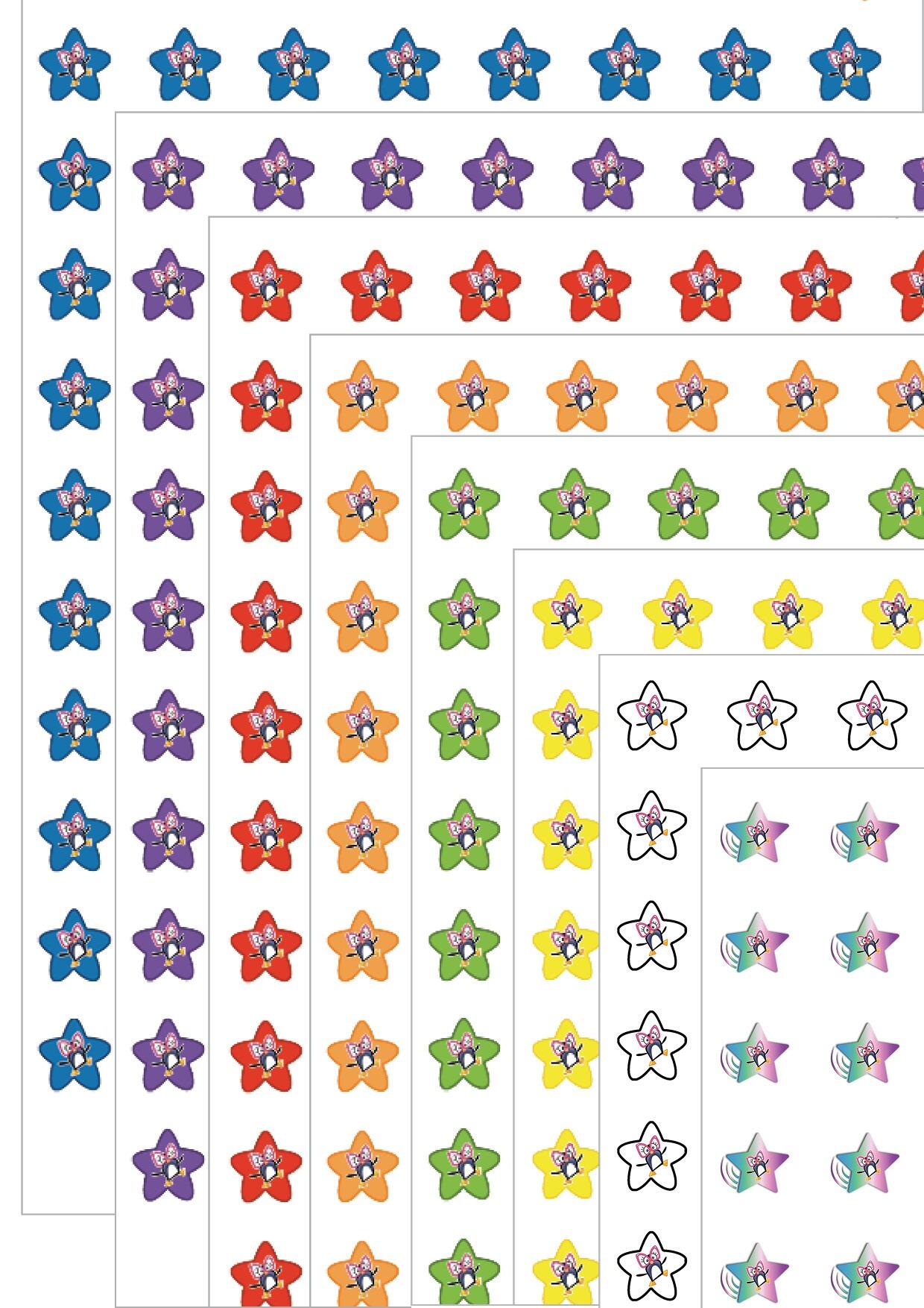 Autocollants Enseignants | Autocollants Etoiles Toutes Couleurs de Charivari à l'école