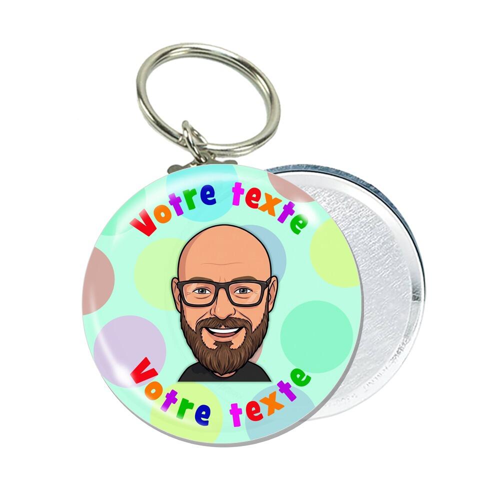 Porte-clés Selfie Personnalisés | Votre Portrait à L'Infin i! Porte-clés Photo /Avatar/Image