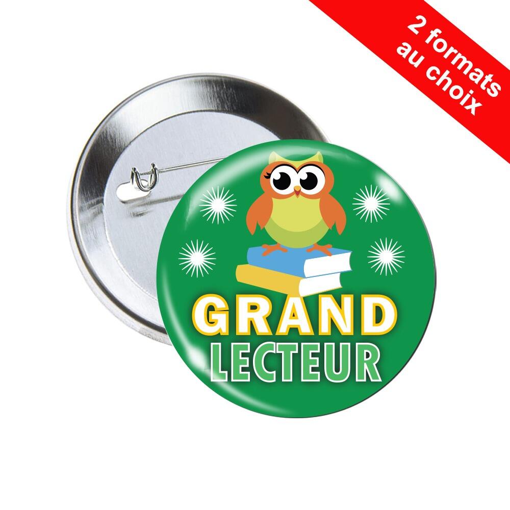 Badges Lecture | Badge Grande Lecteur Hibou - 38mm/63mm