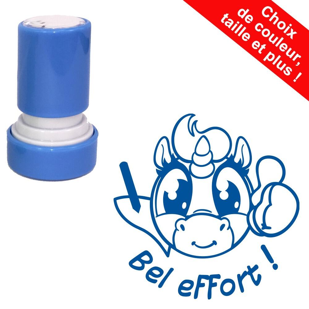 Tampons Maîtresse Aurel' | Bel Effort Tampon Auto-Encreur Enseignant - Licorne. Choix Couleur/Taille