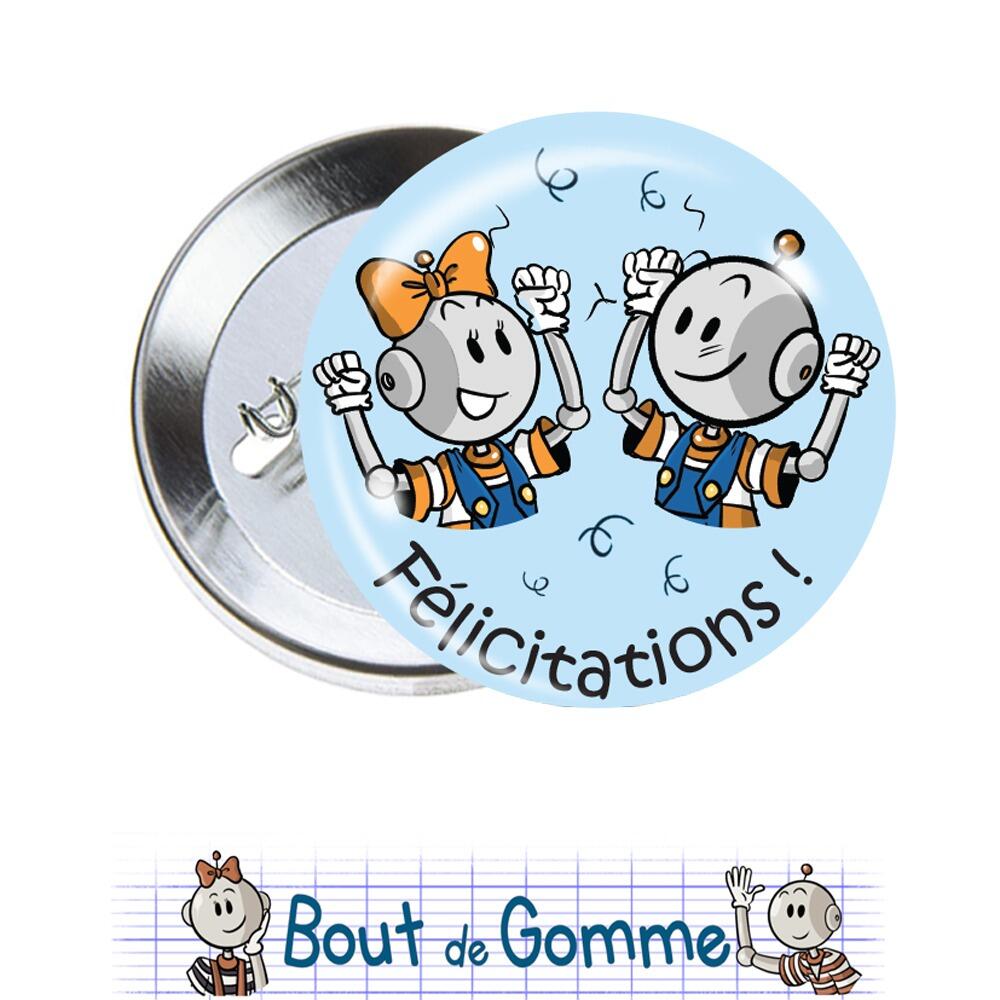 Badge Félicitations | Récompense & Événements Scolaires Petits Badges Bout de Gomme